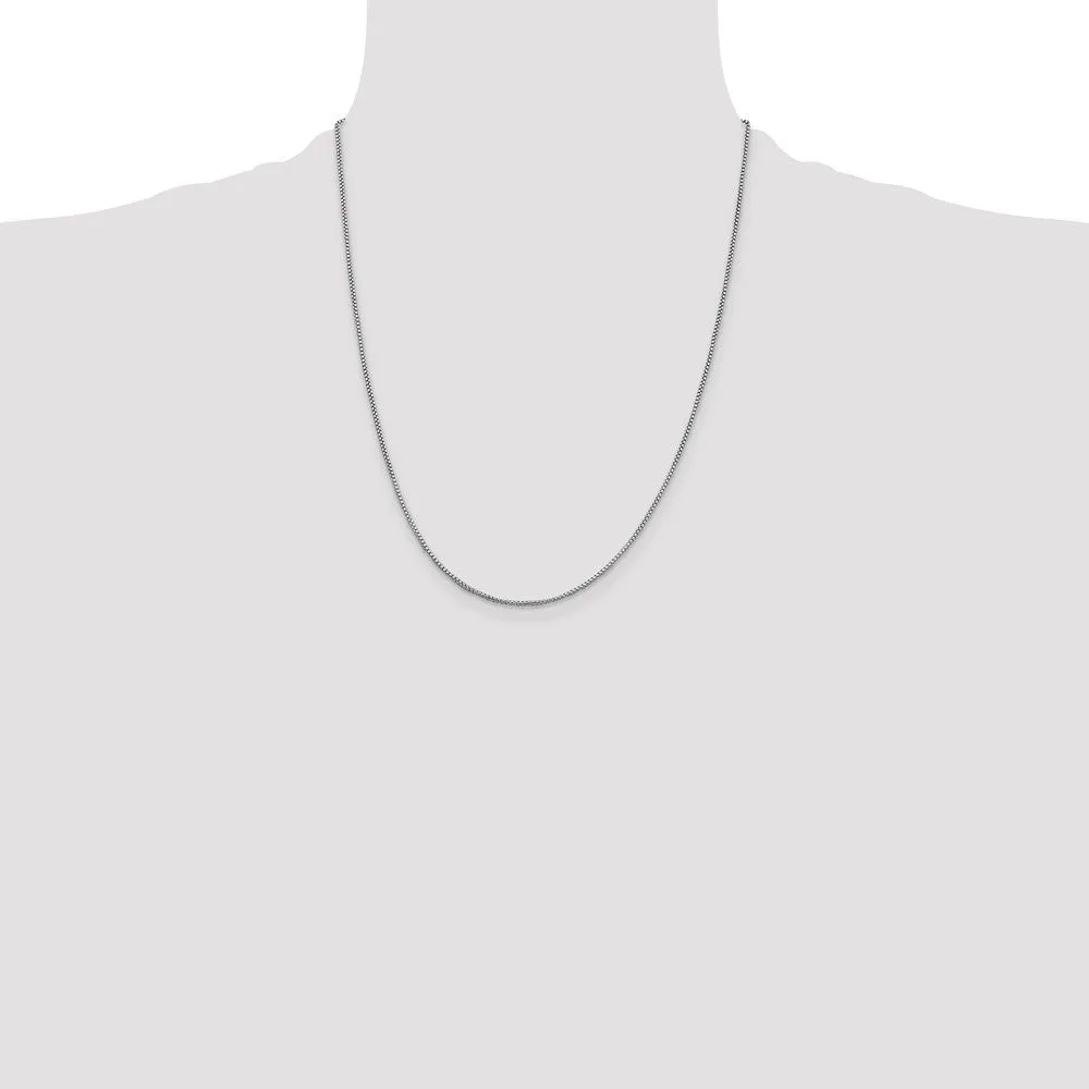 Sterling Silver Rhodium-plated 1.25mm Round Box Chain