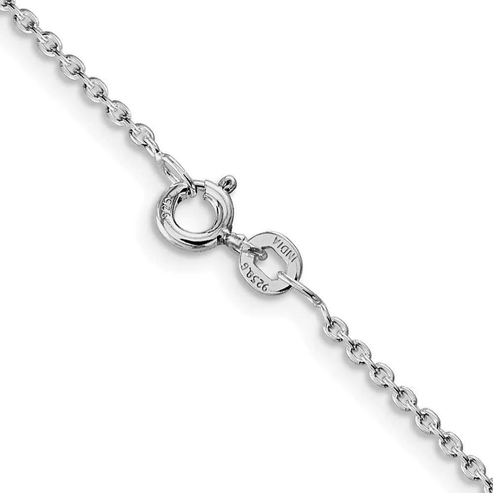 Sterling Silver Rhodium-plated 1.5mm Cable Chain