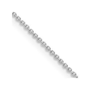 Sterling Silver Rhodium-plated 1mm 8 Sided Dimond-cut Cable Chain