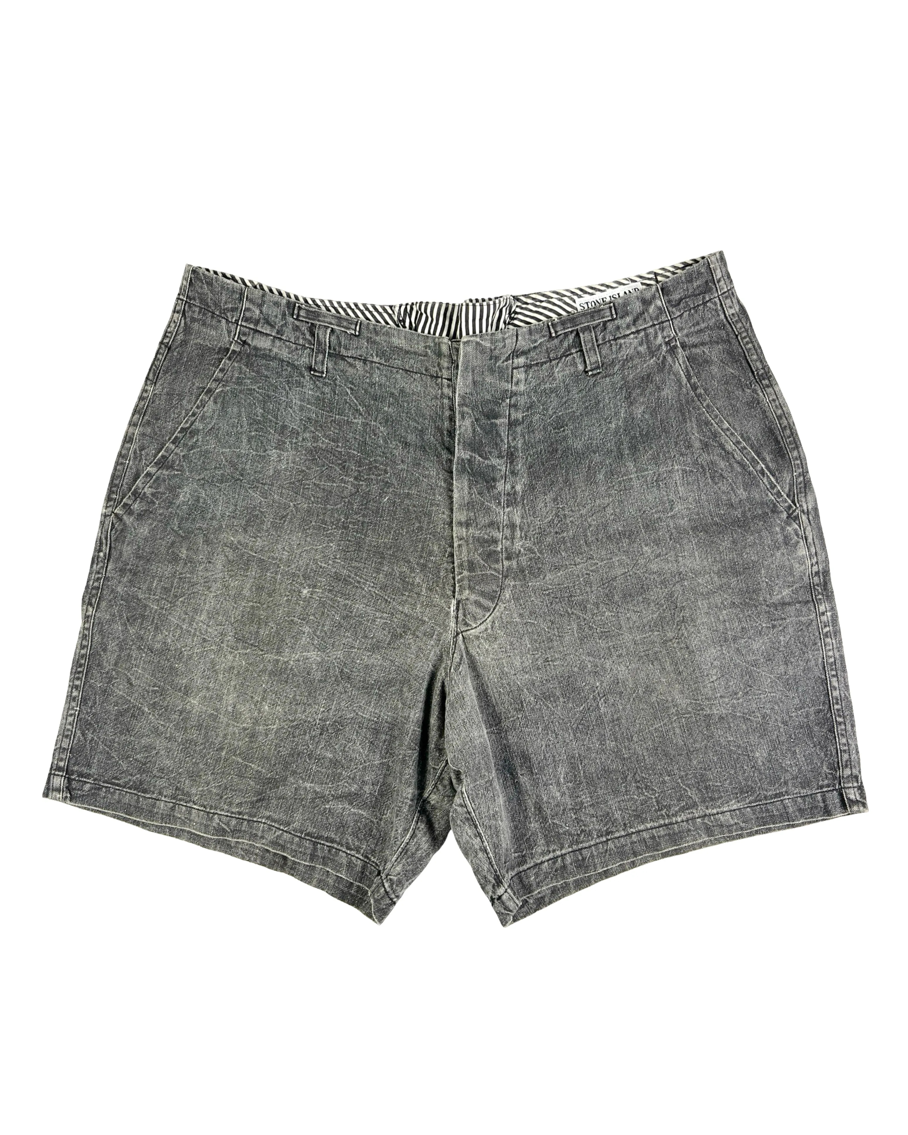 Stone Island Lace Back Denim Shorts