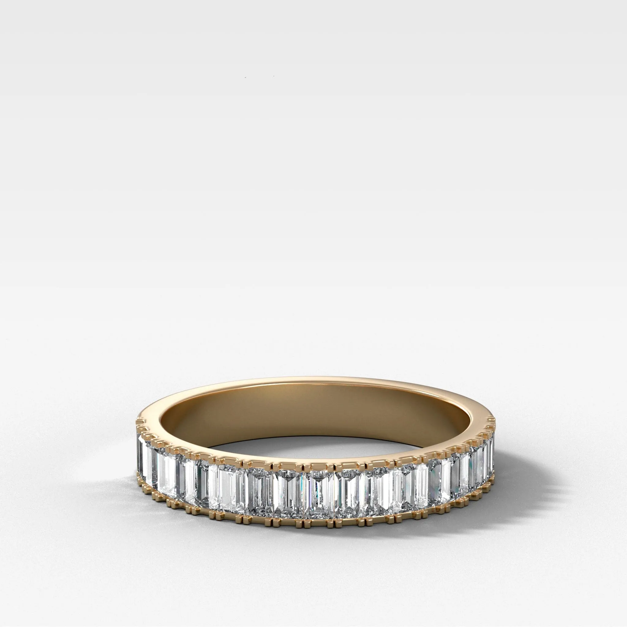 Straight Edge Baguette Diamond Wedding Band