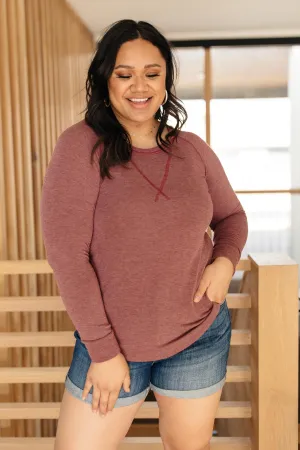 Super Simple Long Sleeve Tee in Burgundy