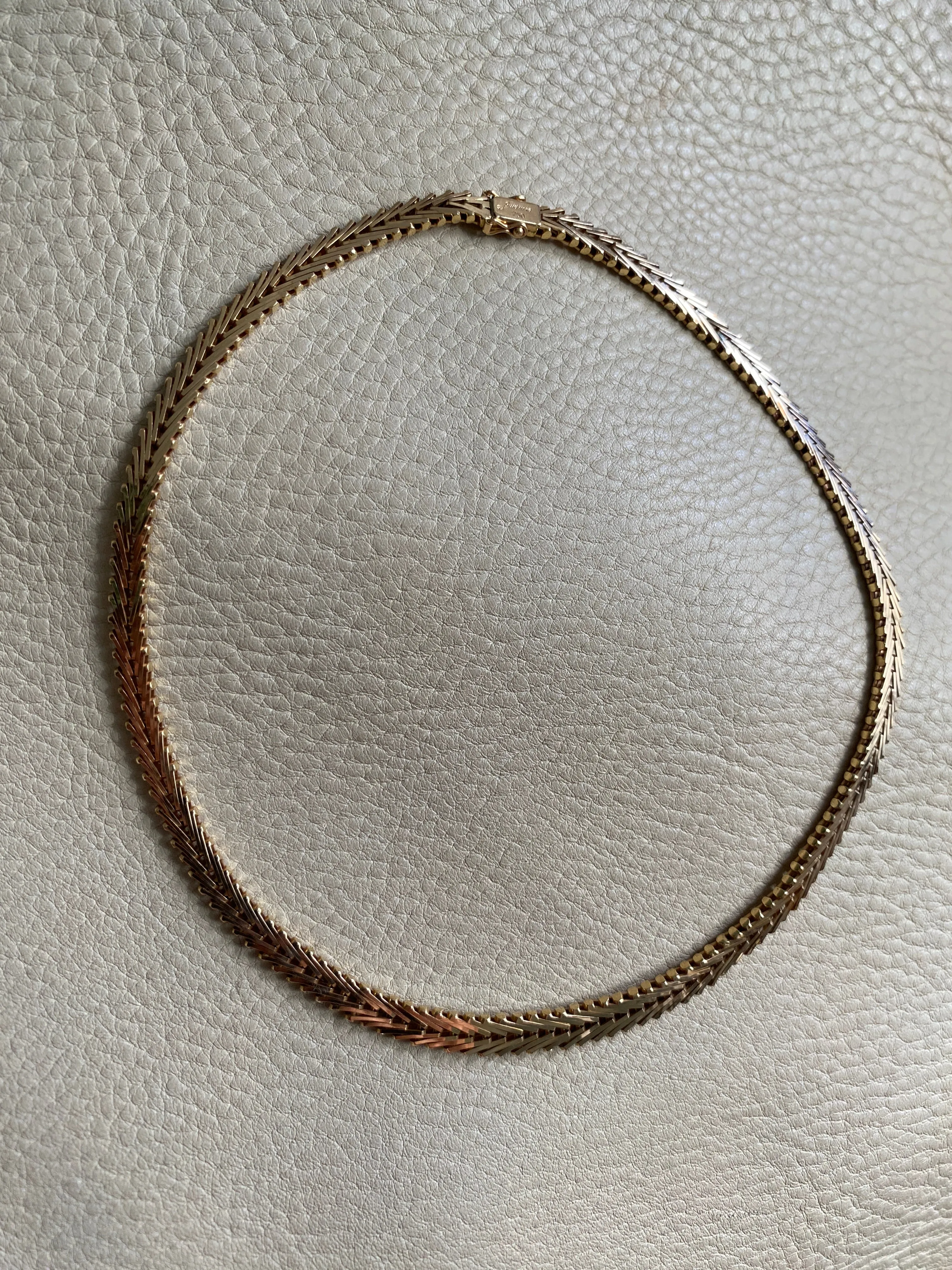 Superb Rare 18k gold Geneva link necklace - Denmark