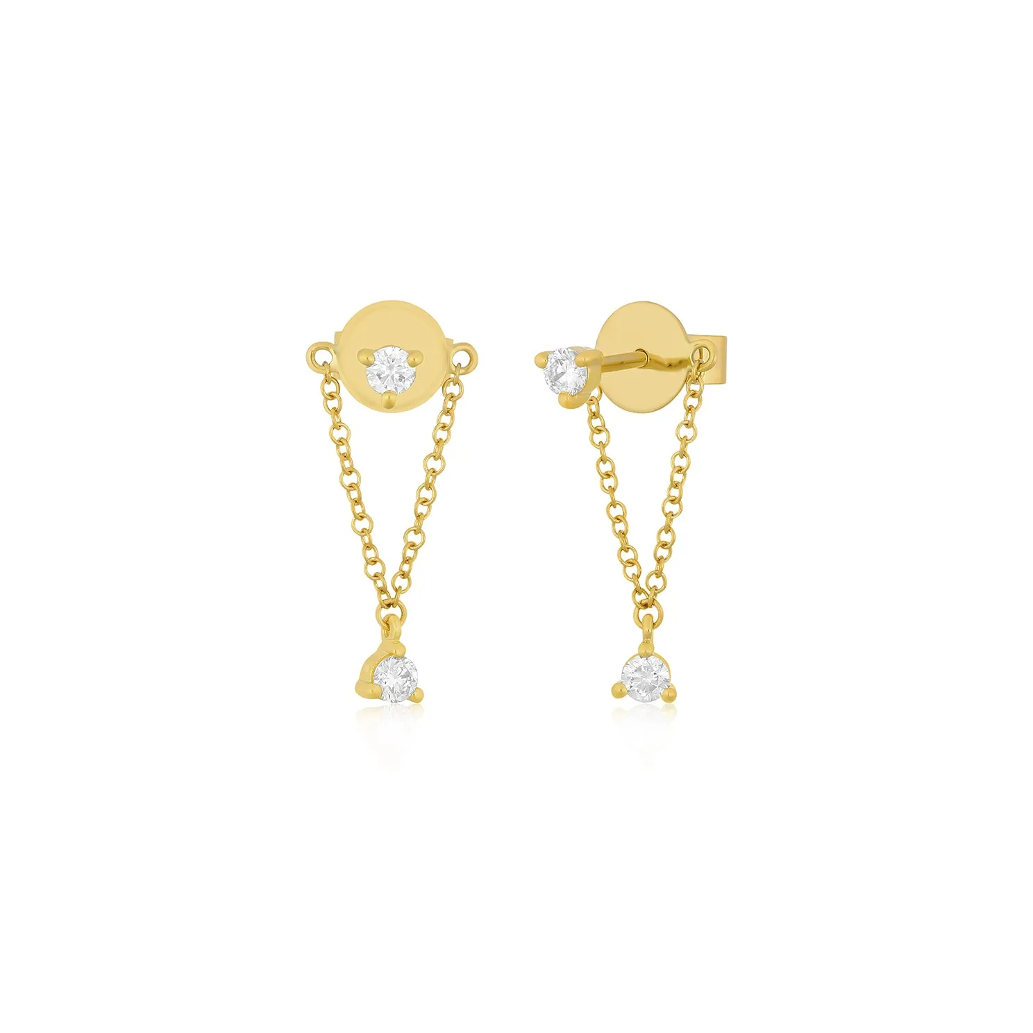 Suspended Diamond Stud Earring