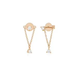 Suspended Diamond Stud Earring