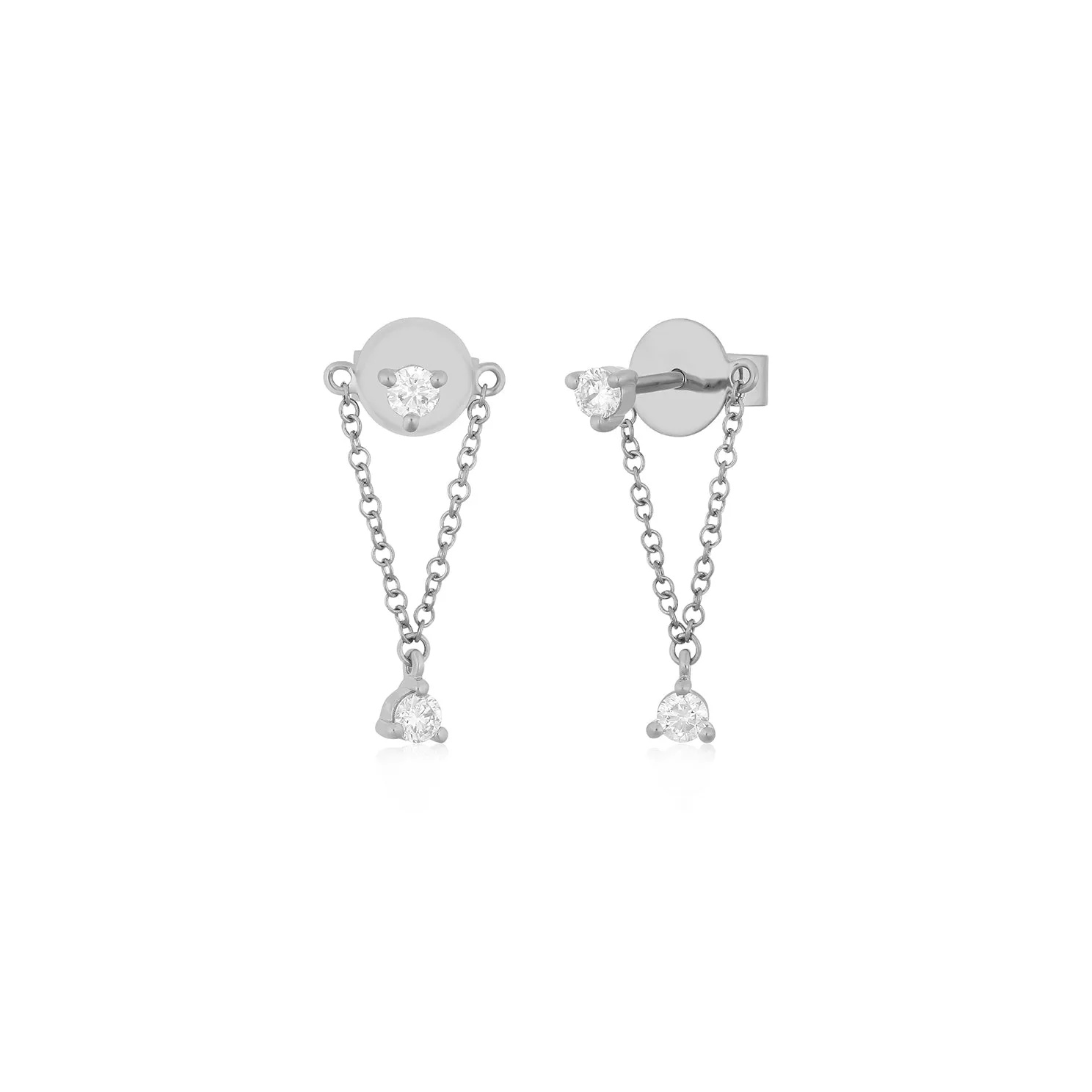 Suspended Diamond Stud Earring