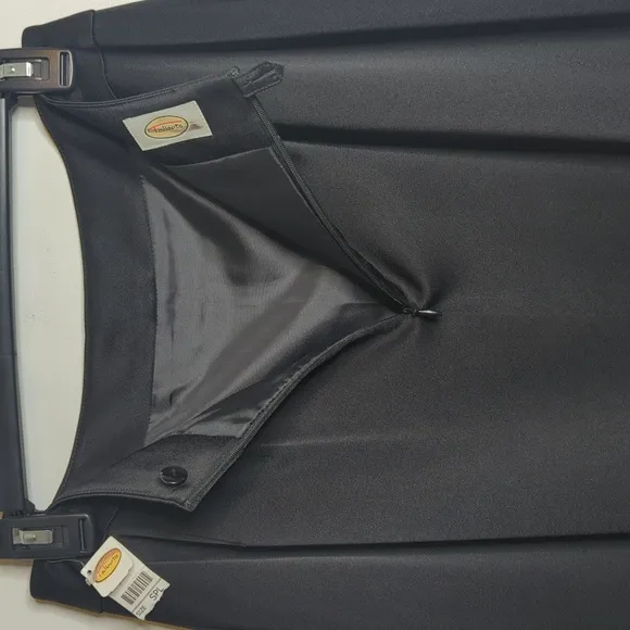 Talbots Petites Vintage Black Fully Lined Maxi Skirt Front Slit M