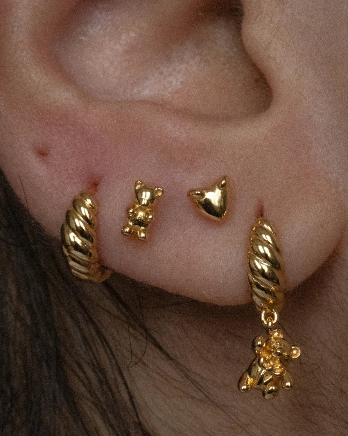 Teddy Bear Single Hoop