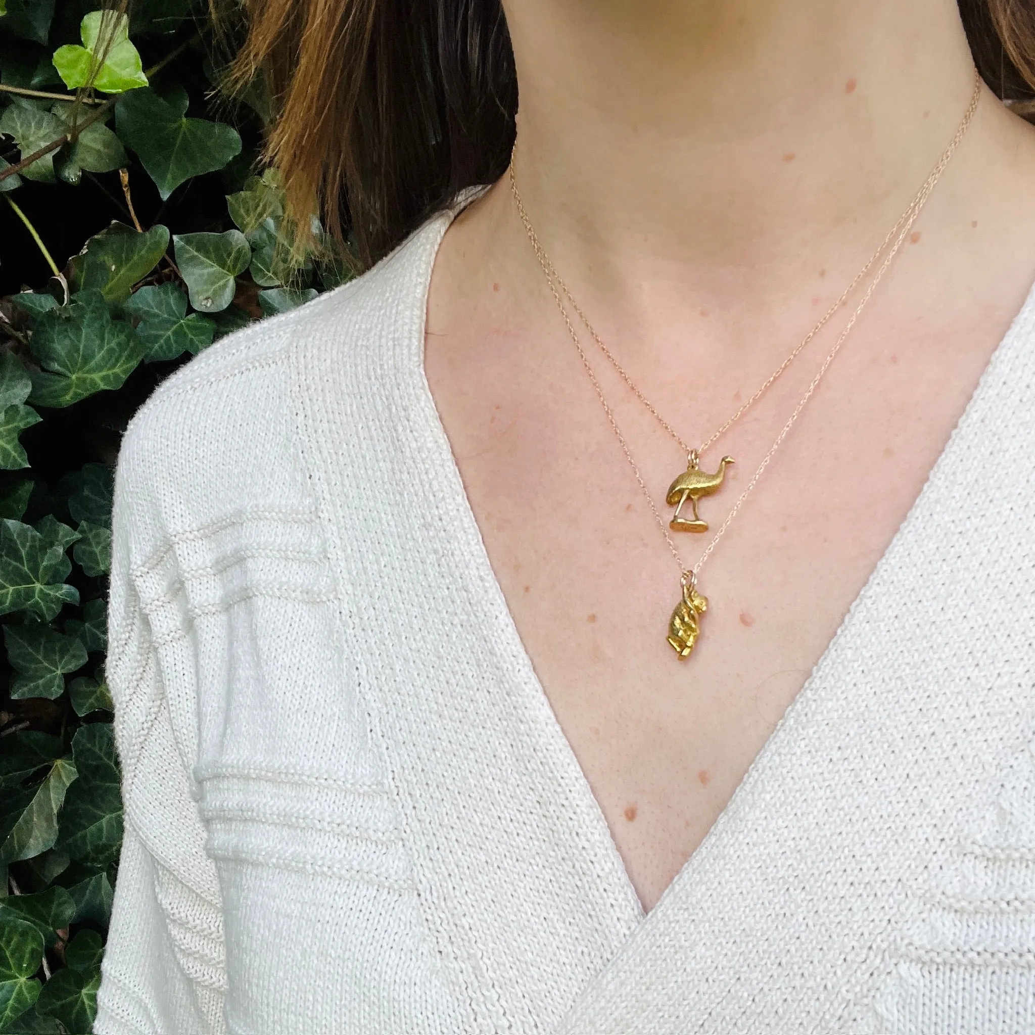 Teeny Emu Charm in Luxe 18k Gold