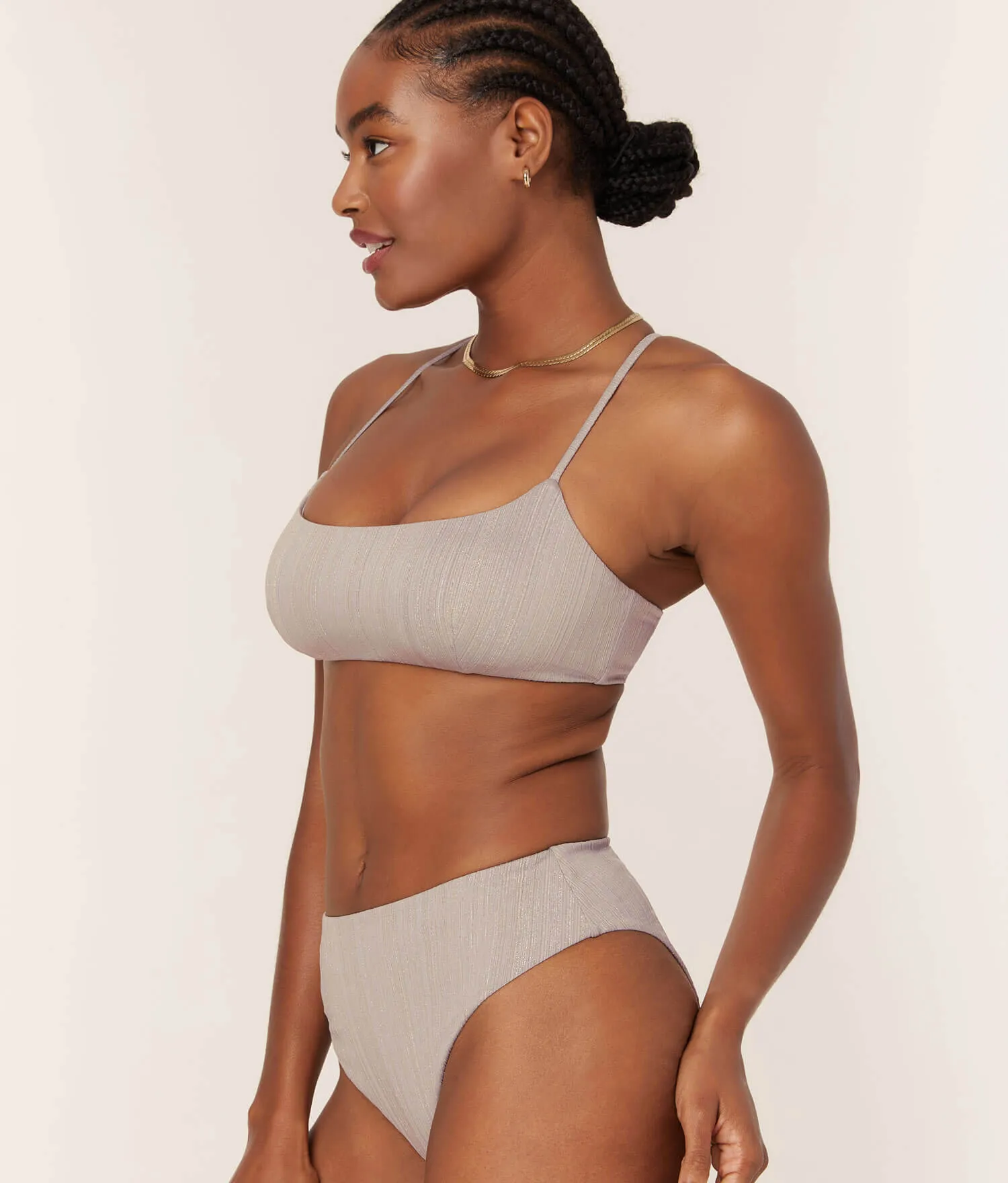 The 90s High Waist Bikini Bottom - Sparkle - Disco