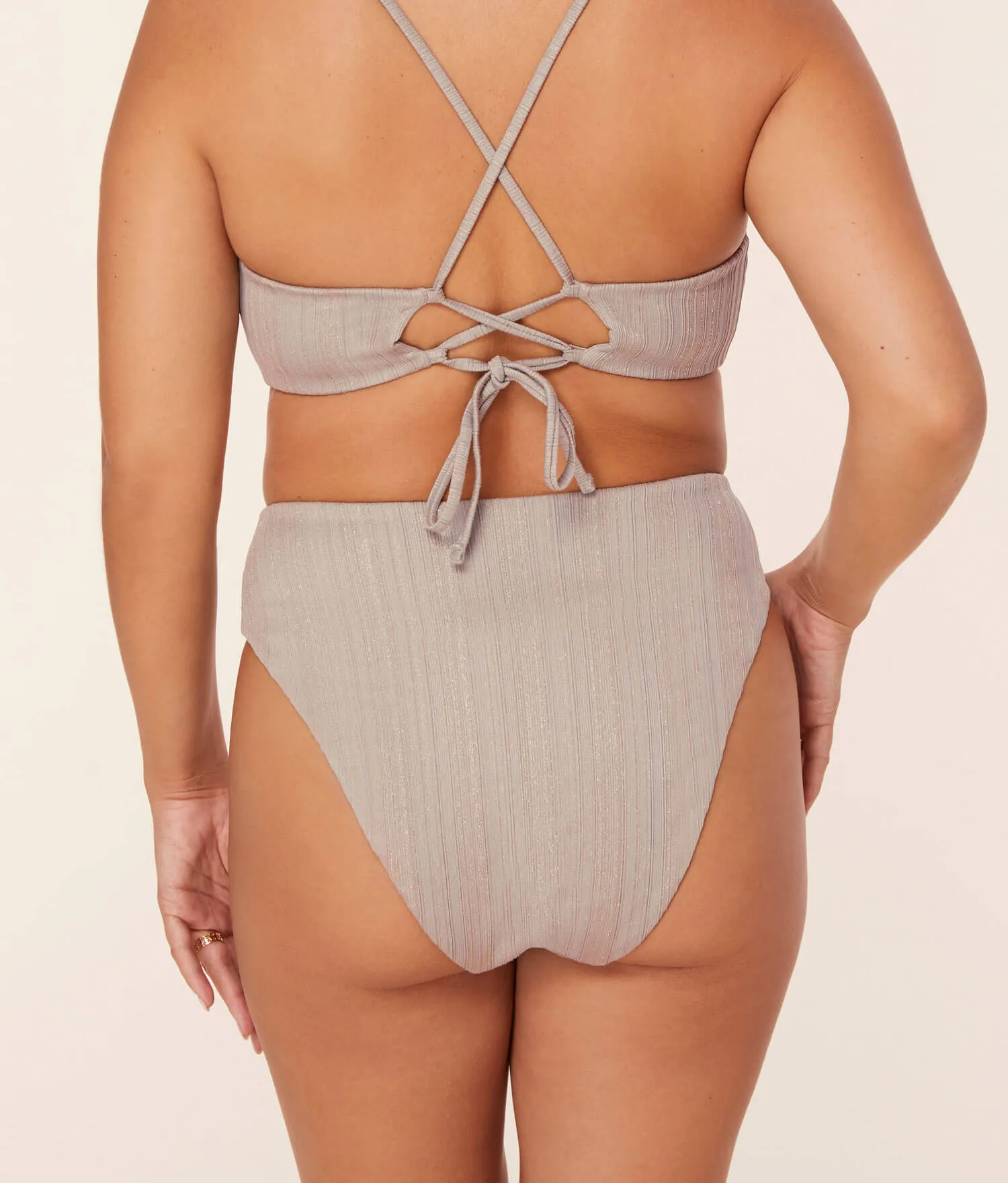 The 90s High Waist Bikini Bottom - Sparkle - Disco