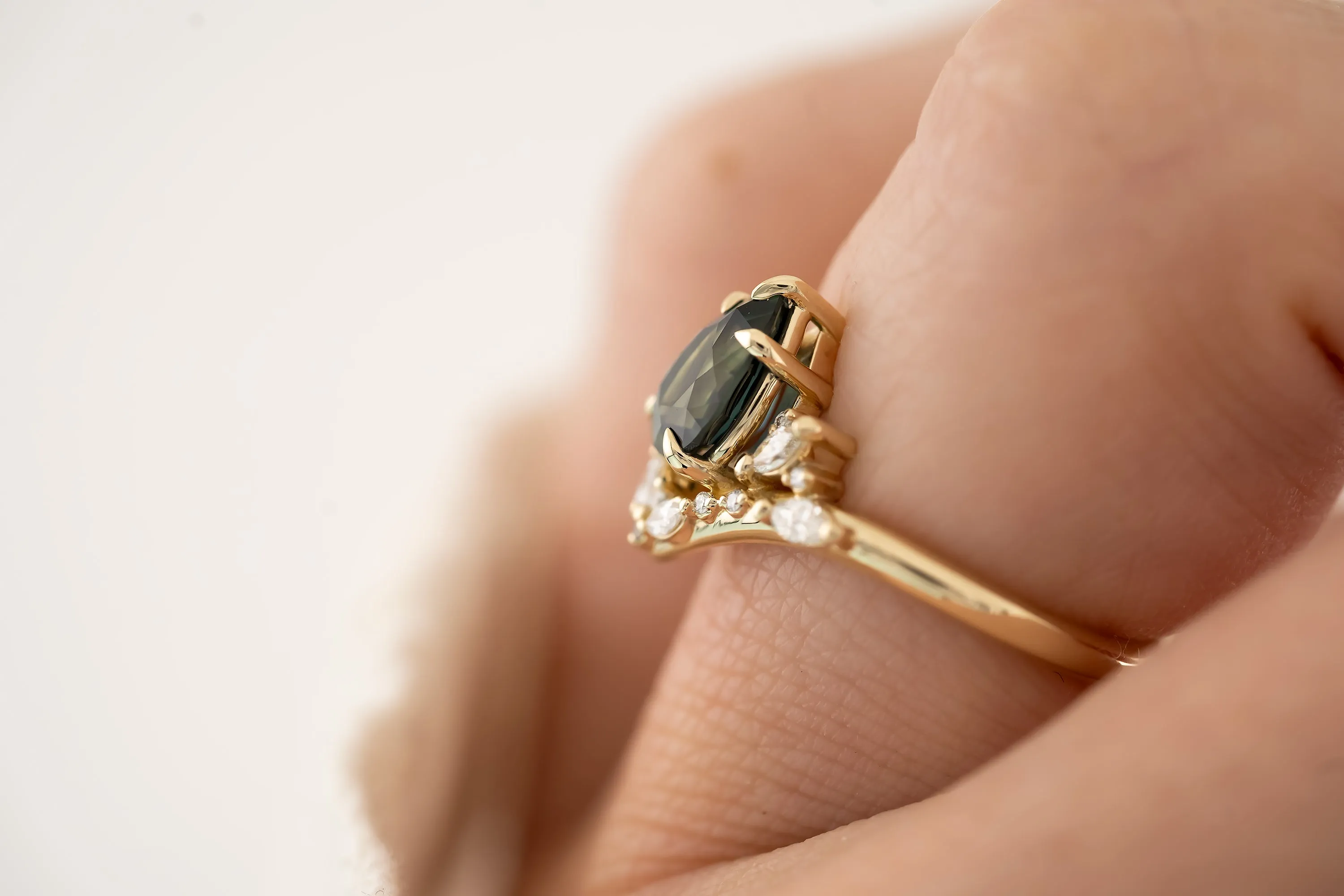The Aurora - 1.33 CT Pear Teal Sapphire Ring