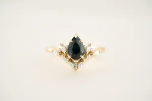 The Aurora - 1.33 CT Pear Teal Sapphire Ring