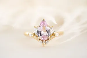The Aurora Ring - 1.85 Pear Pastel Pink Sapphire