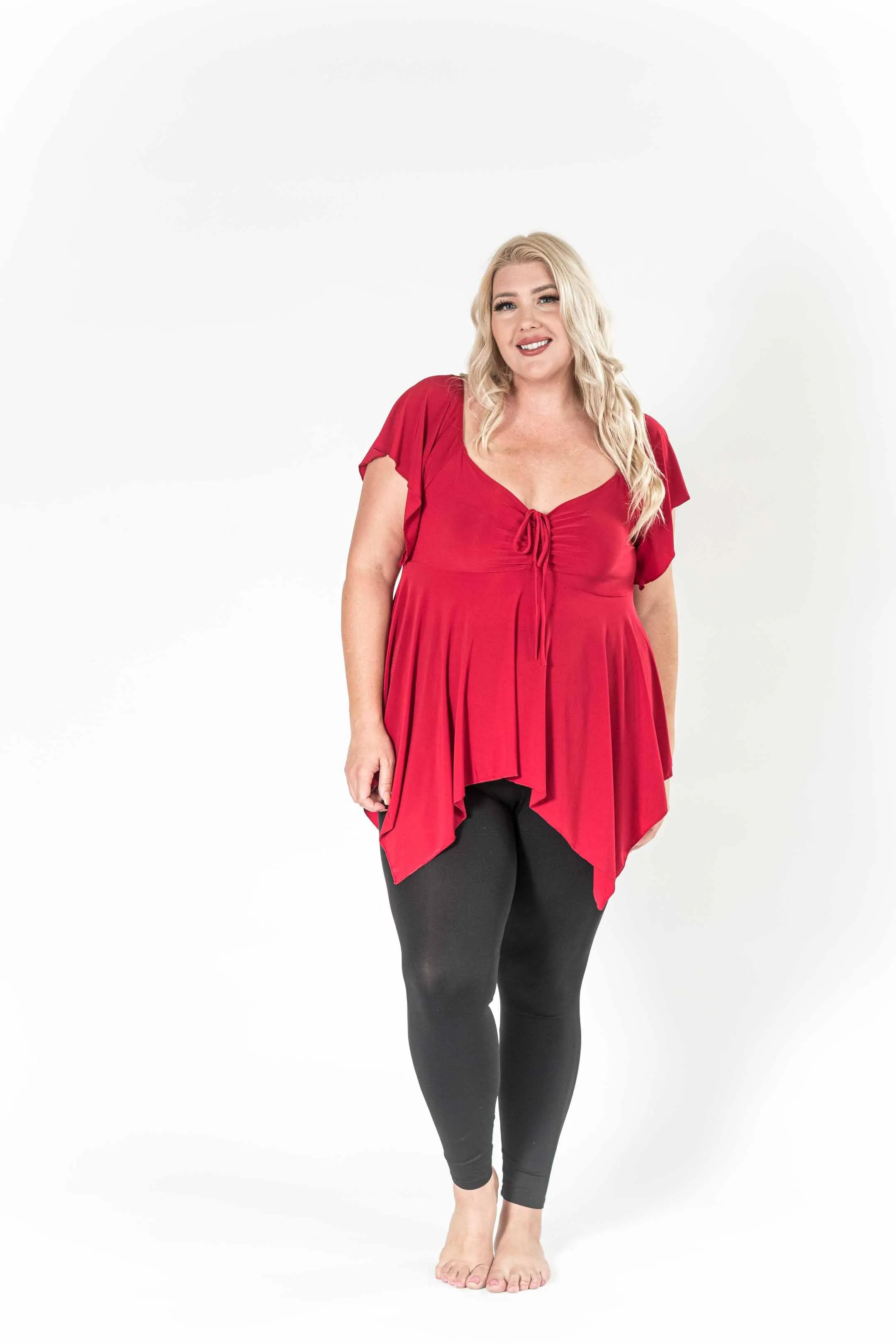 The Fun Red V-Neck Top