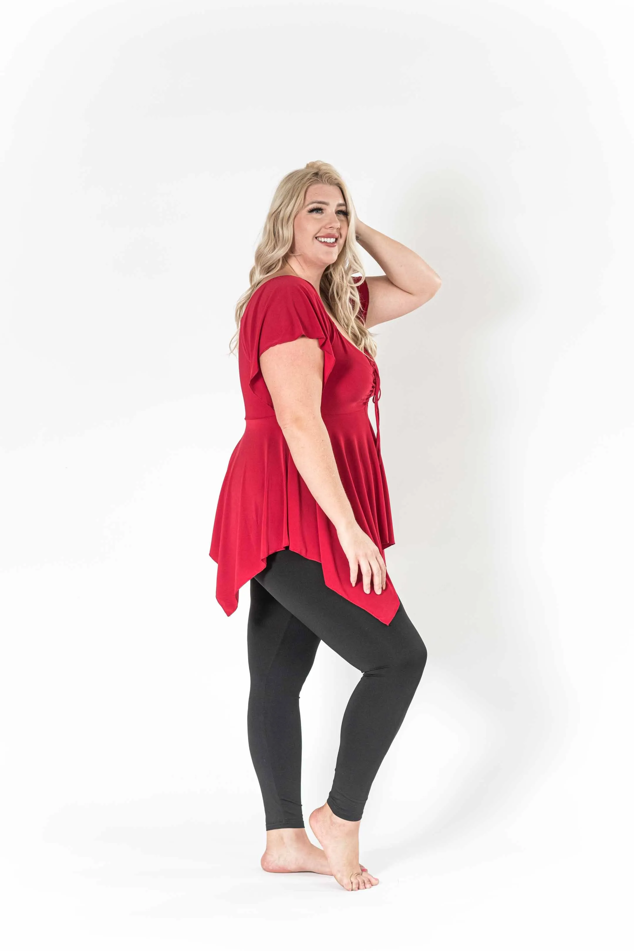 The Fun Red V-Neck Top