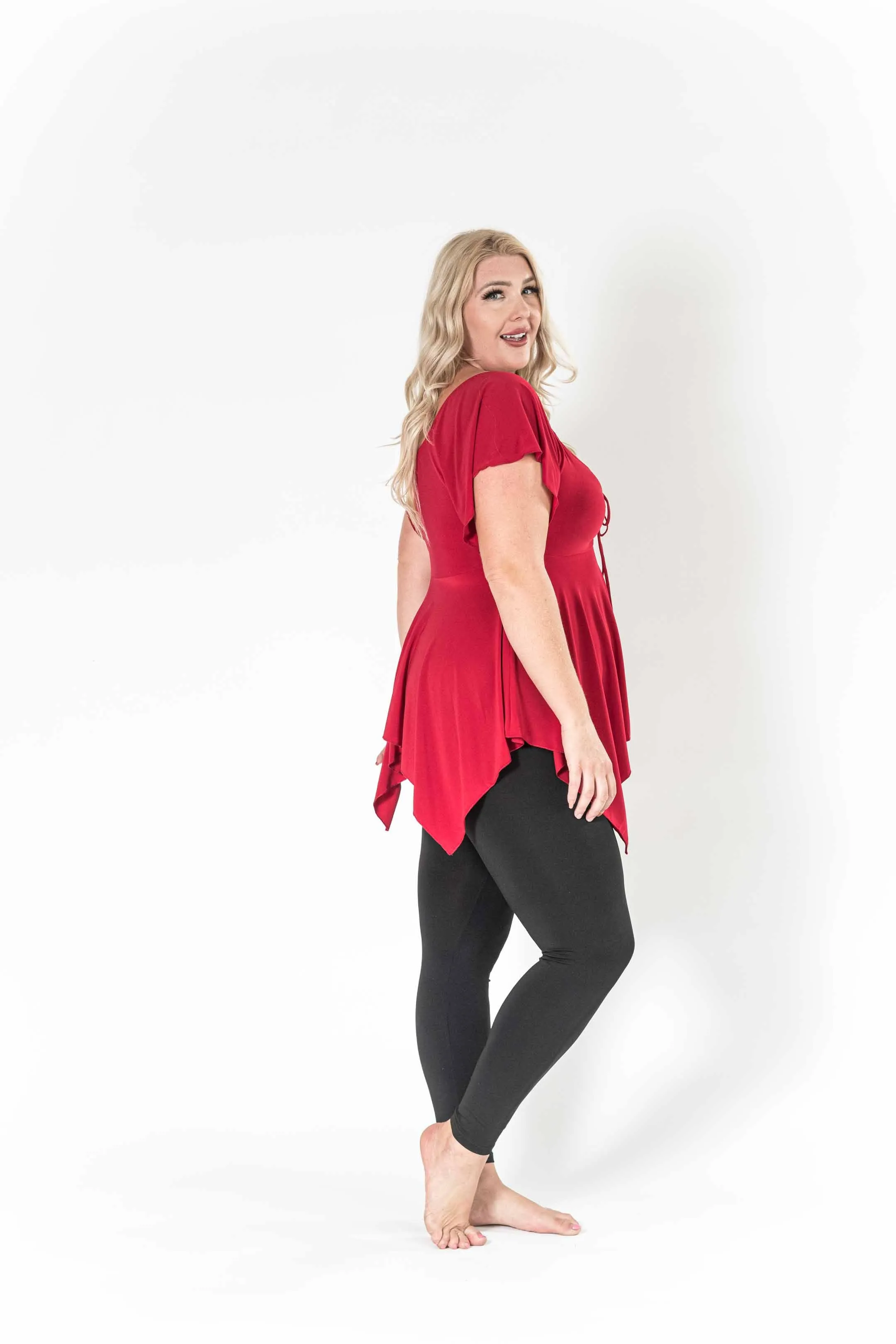 The Fun Red V-Neck Top