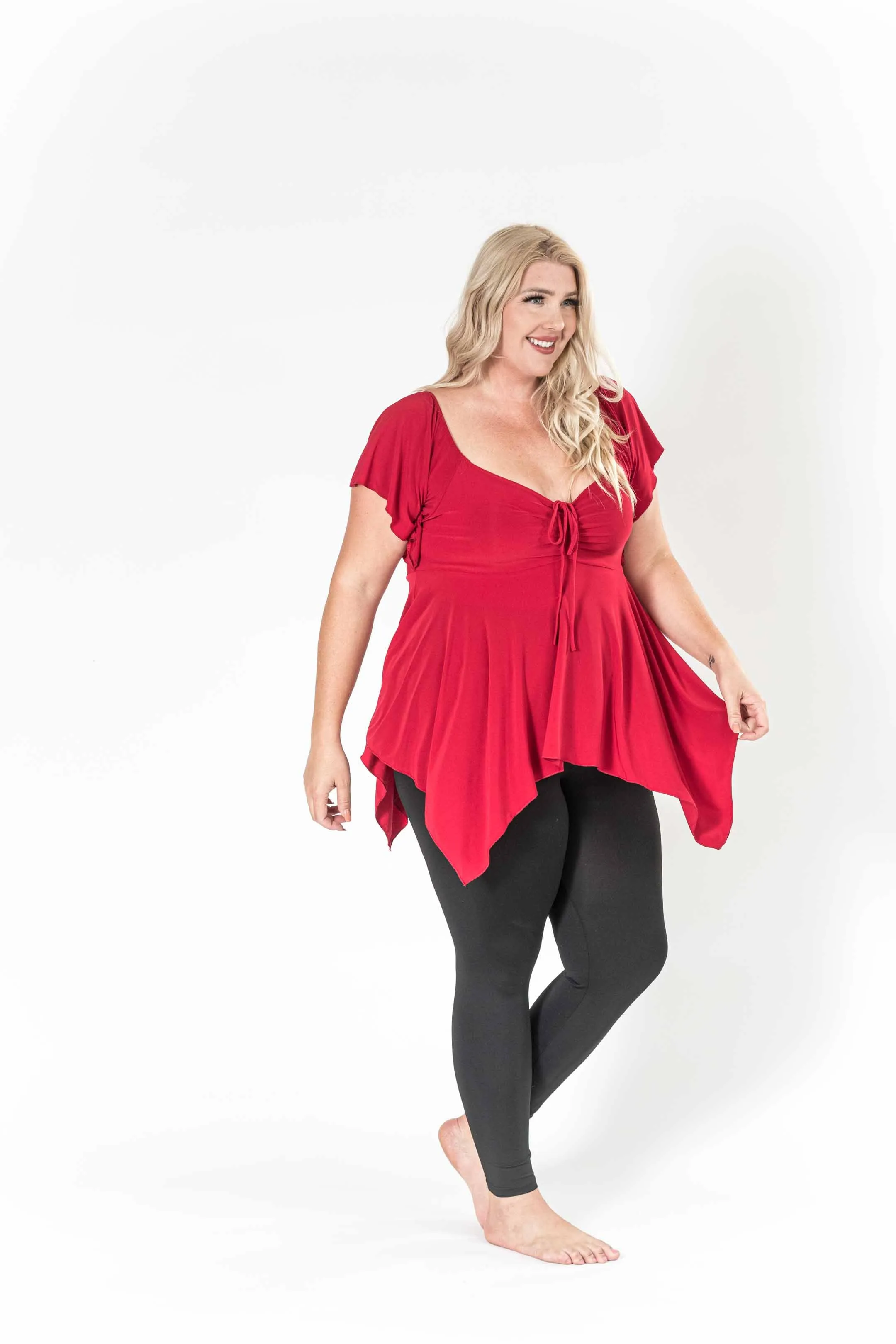 The Fun Red V-Neck Top
