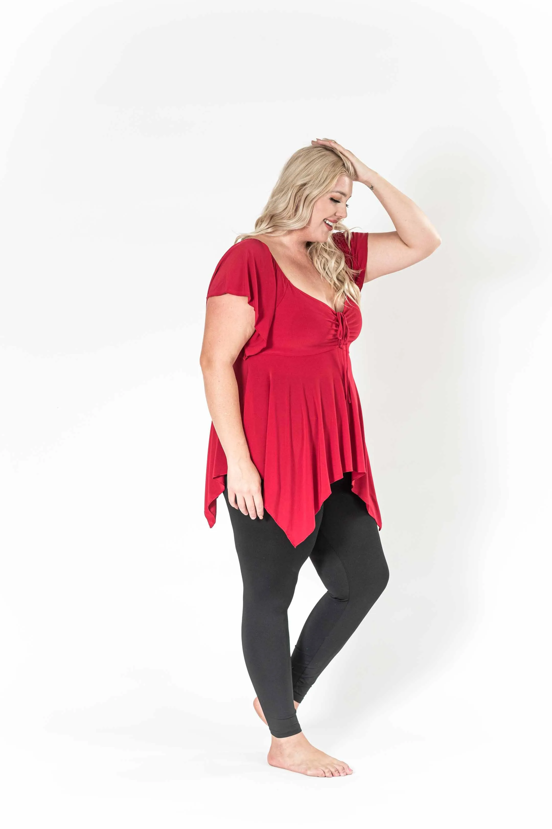 The Fun Red V-Neck Top