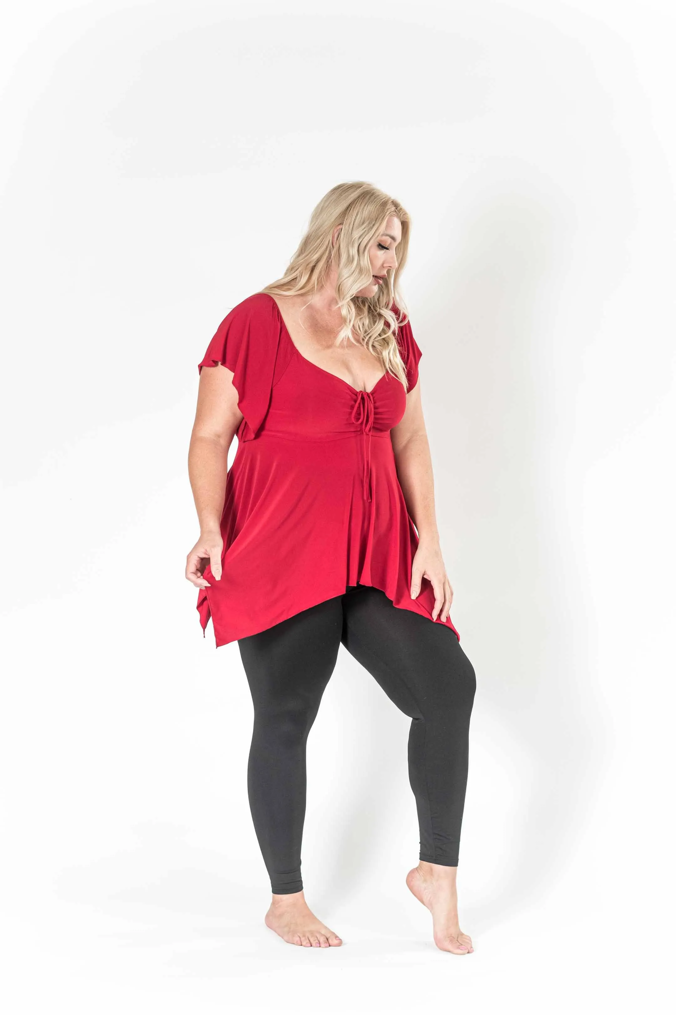 The Fun Red V-Neck Top