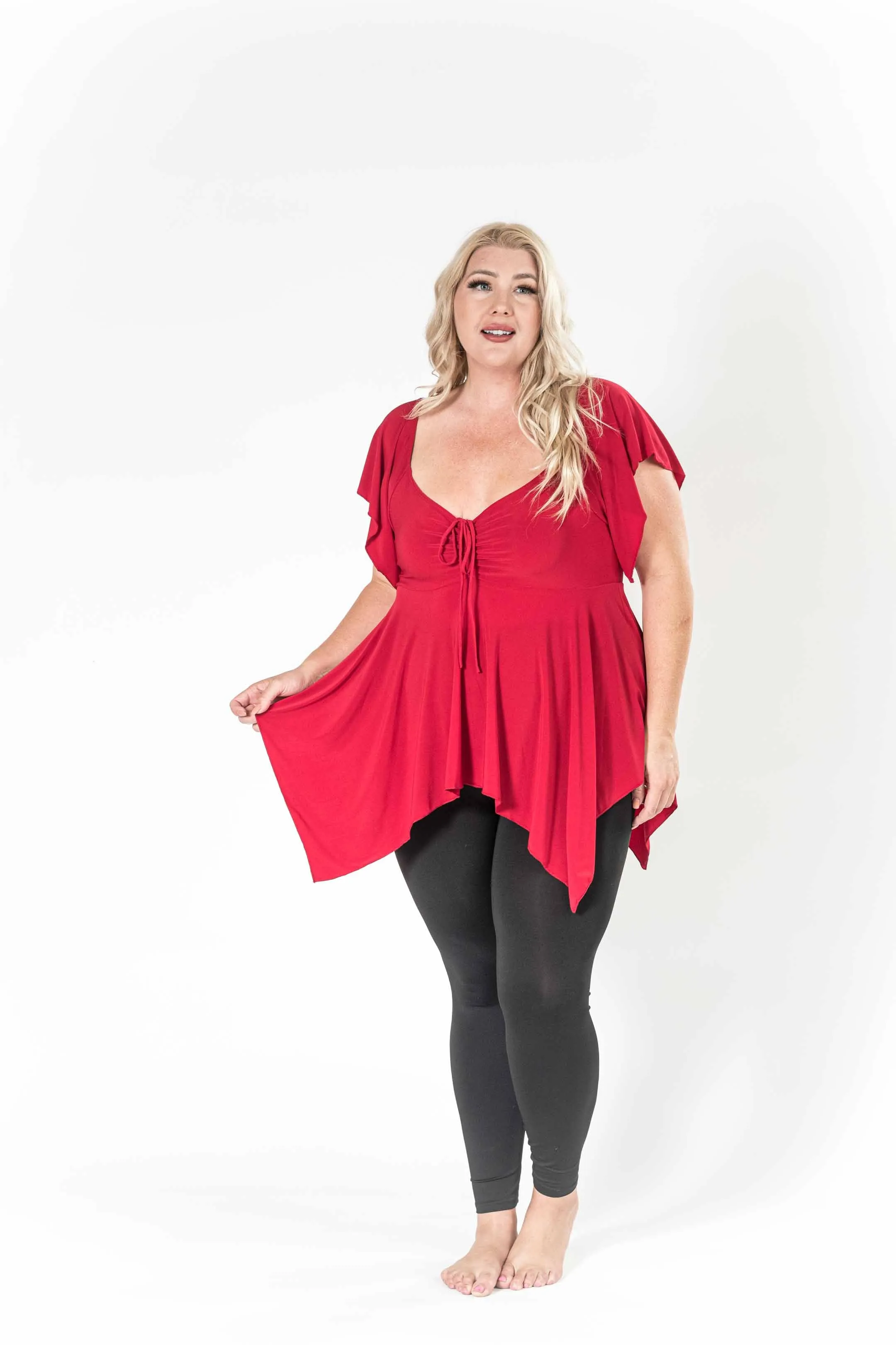 The Fun Red V-Neck Top