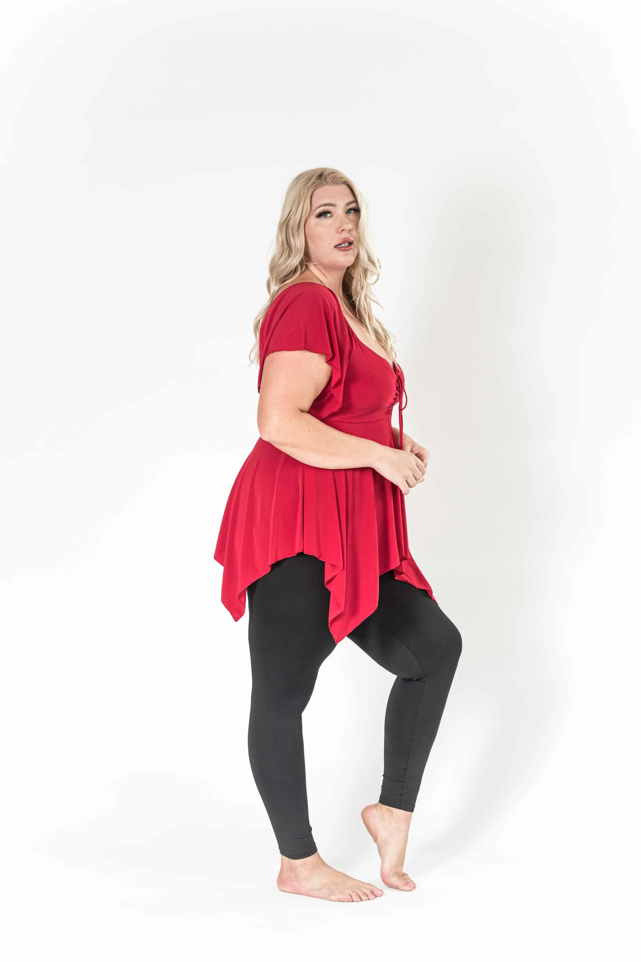 The Fun Red V-Neck Top