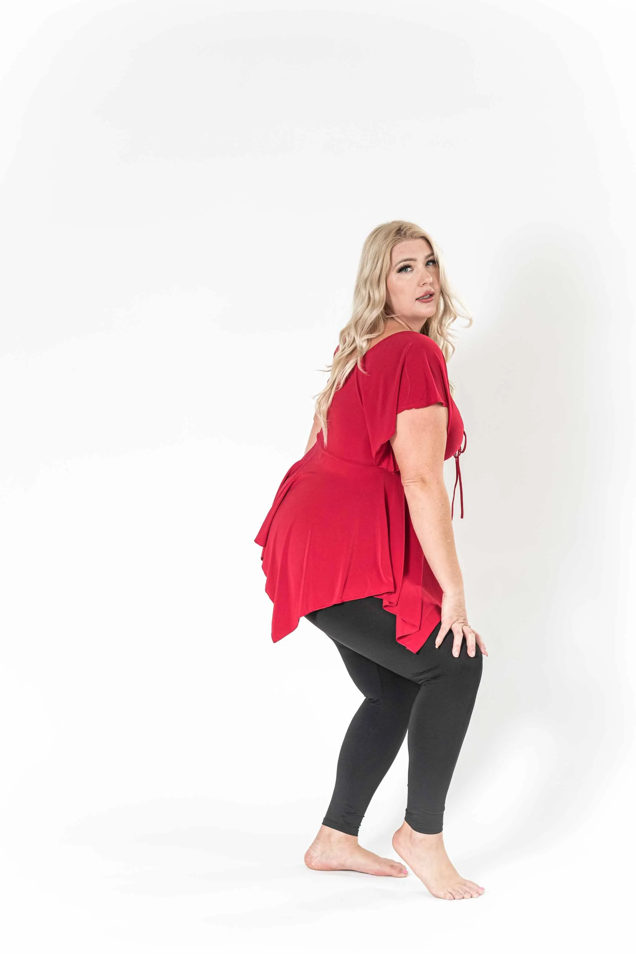 The Fun Red V-Neck Top