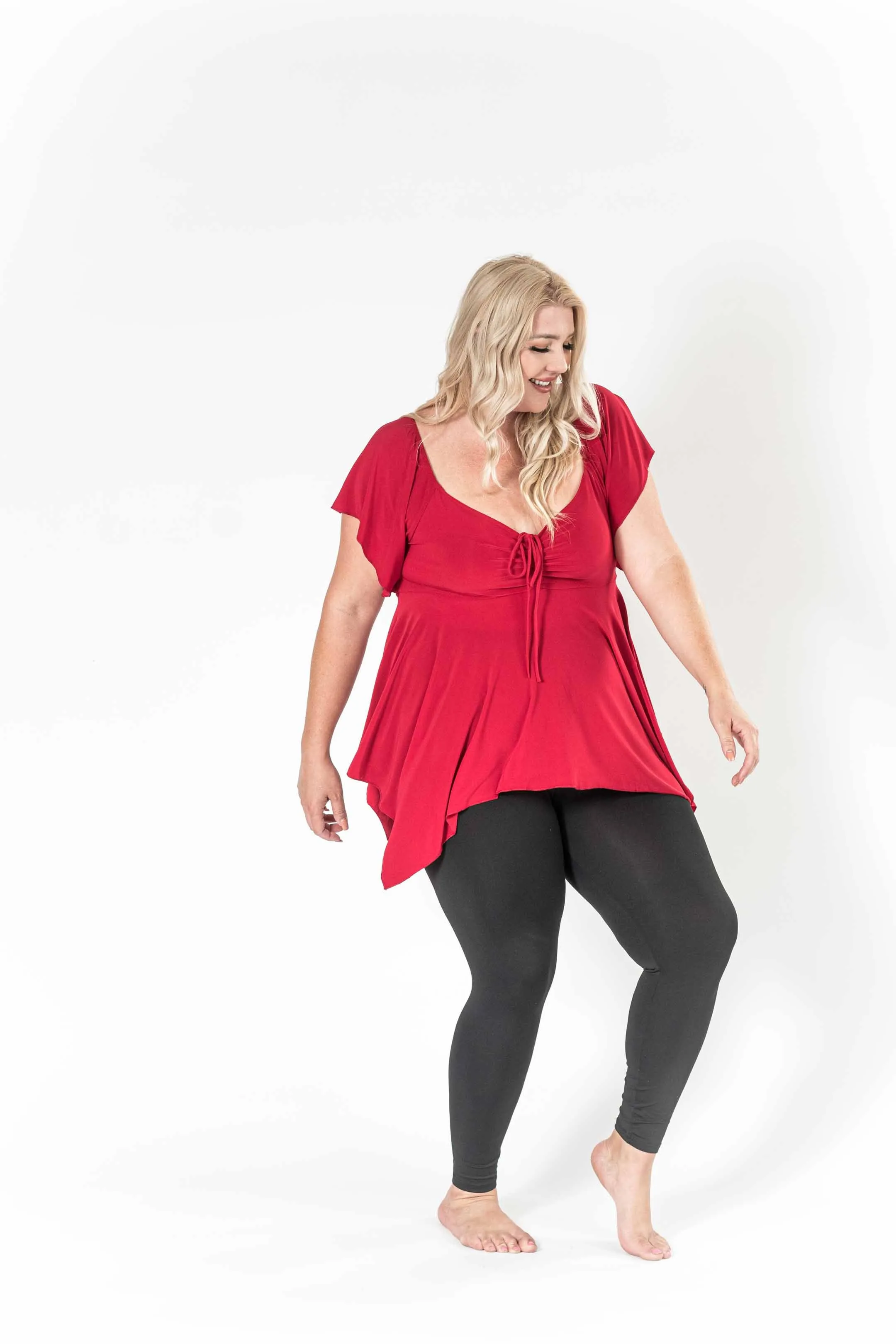 The Fun Red V-Neck Top