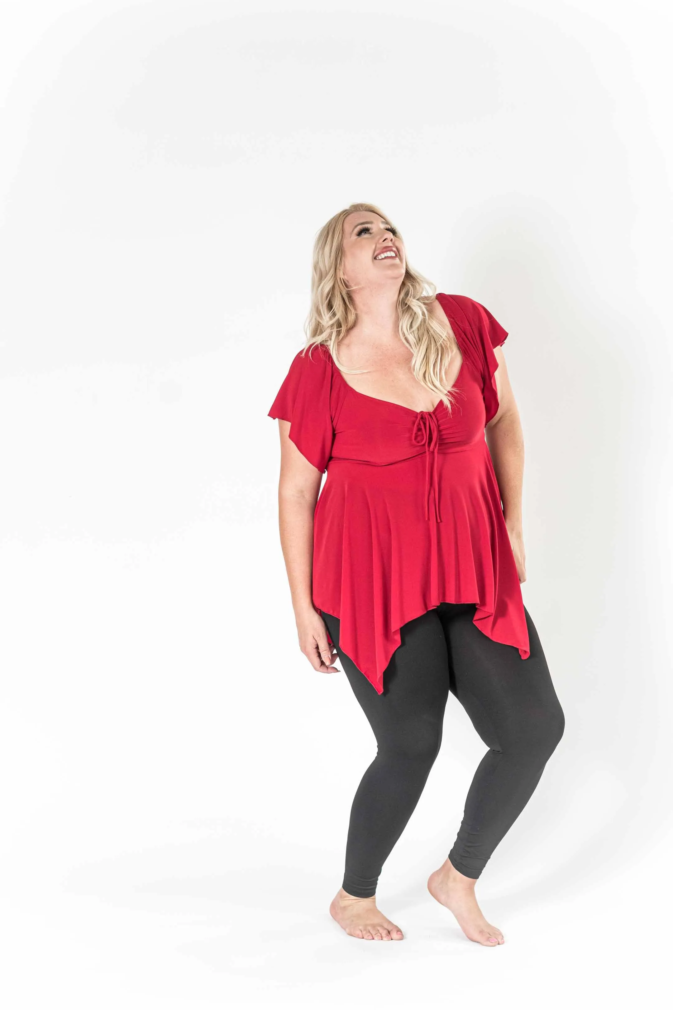 The Fun Red V-Neck Top