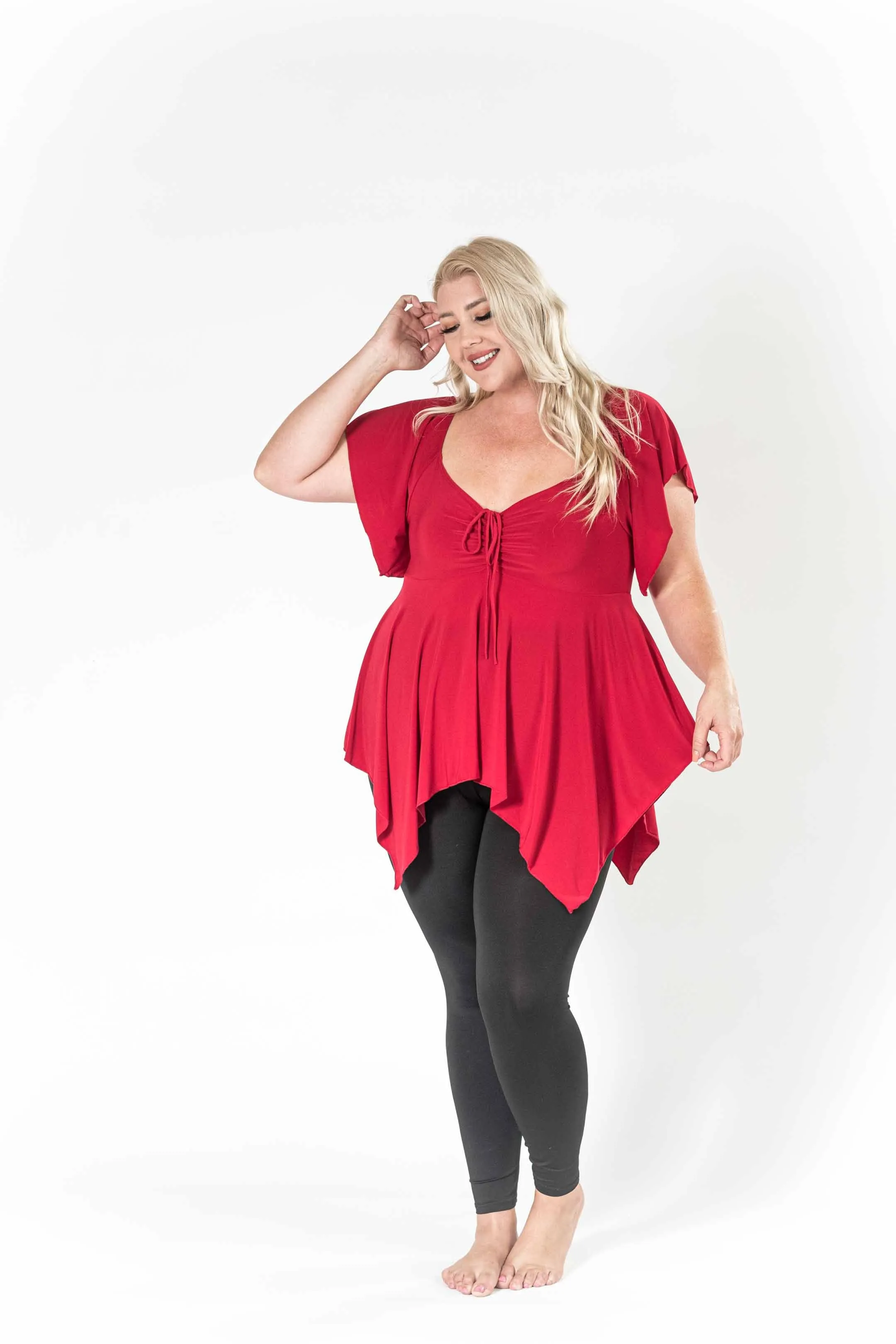The Fun Red V-Neck Top