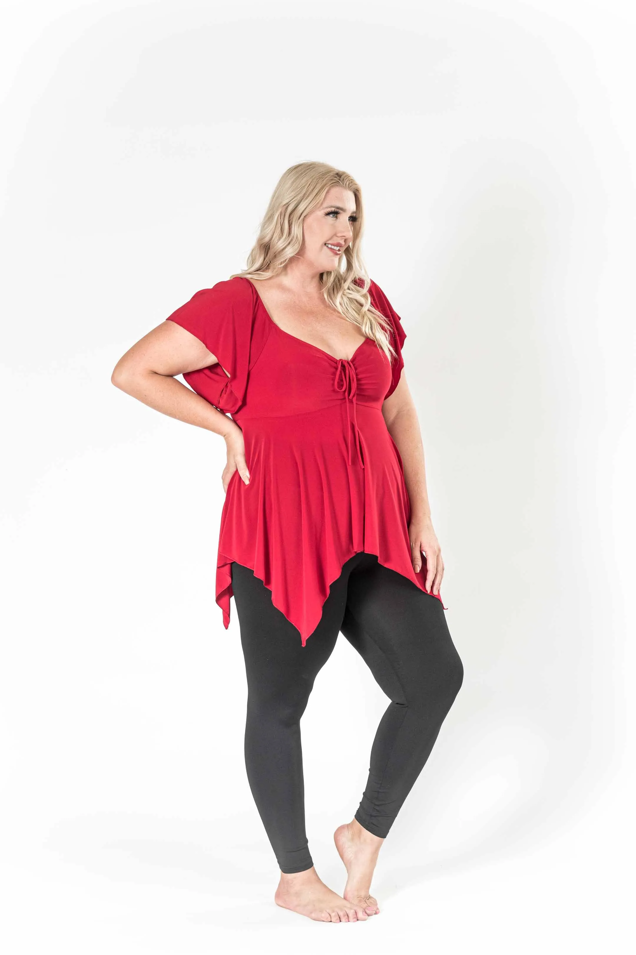 The Fun Red V-Neck Top