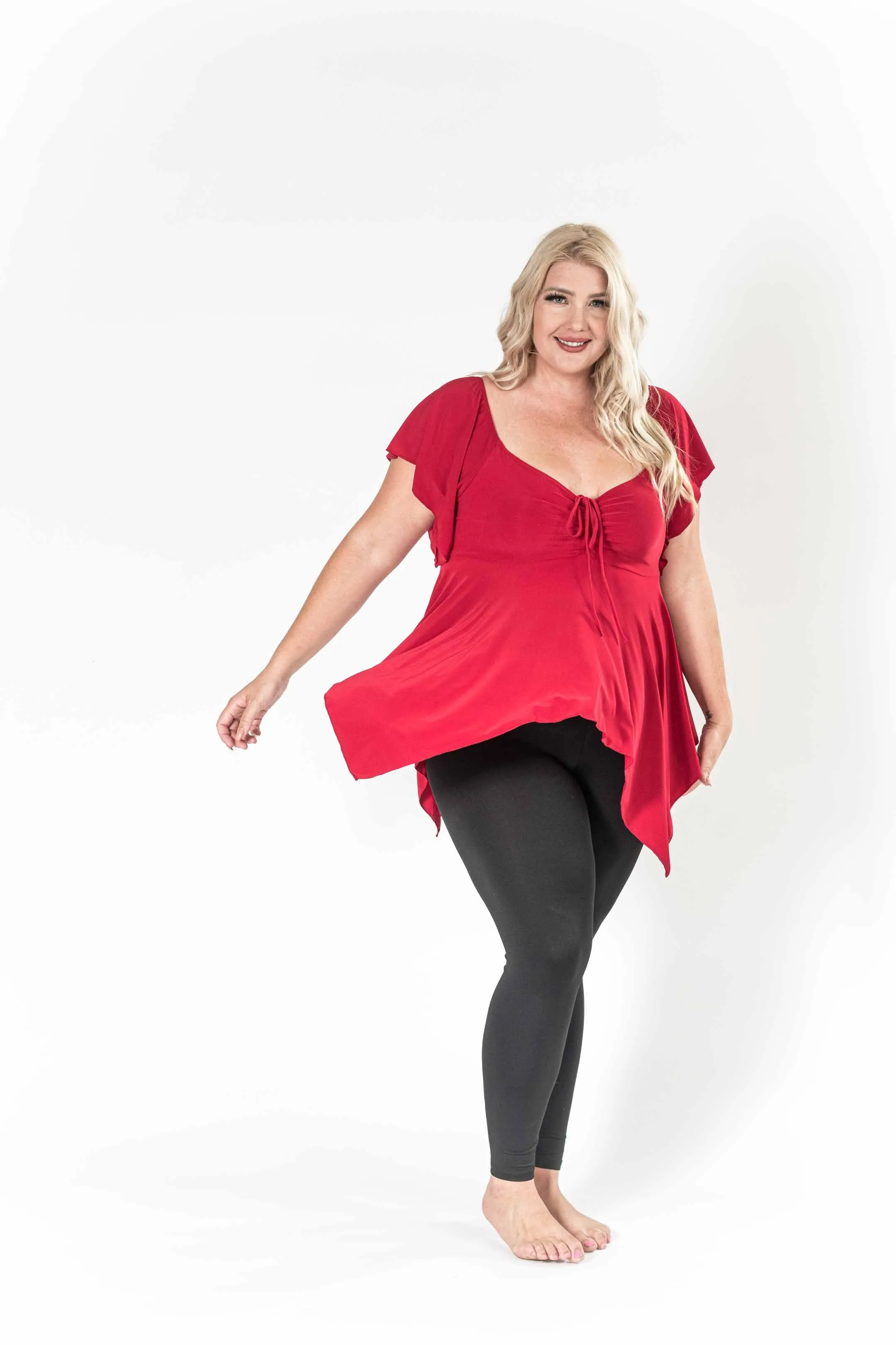 The Fun Red V-Neck Top