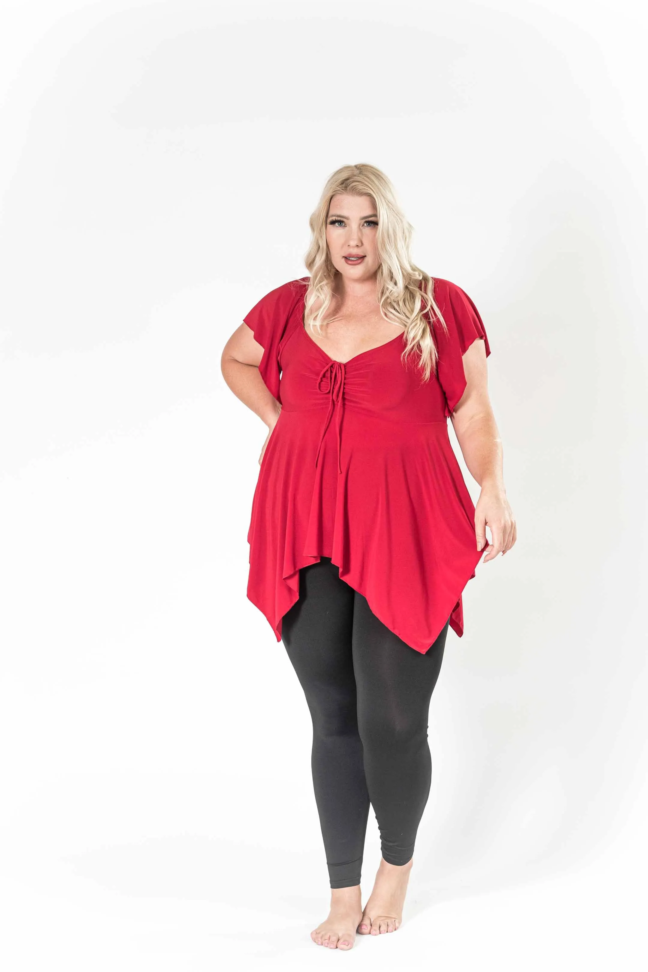 The Fun Red V-Neck Top