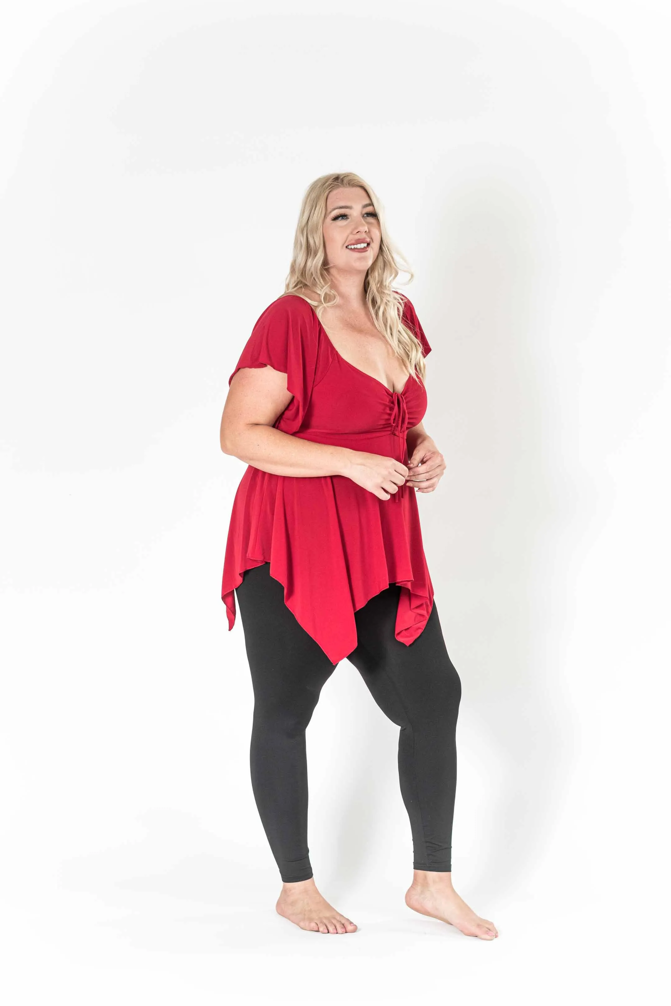 The Fun Red V-Neck Top