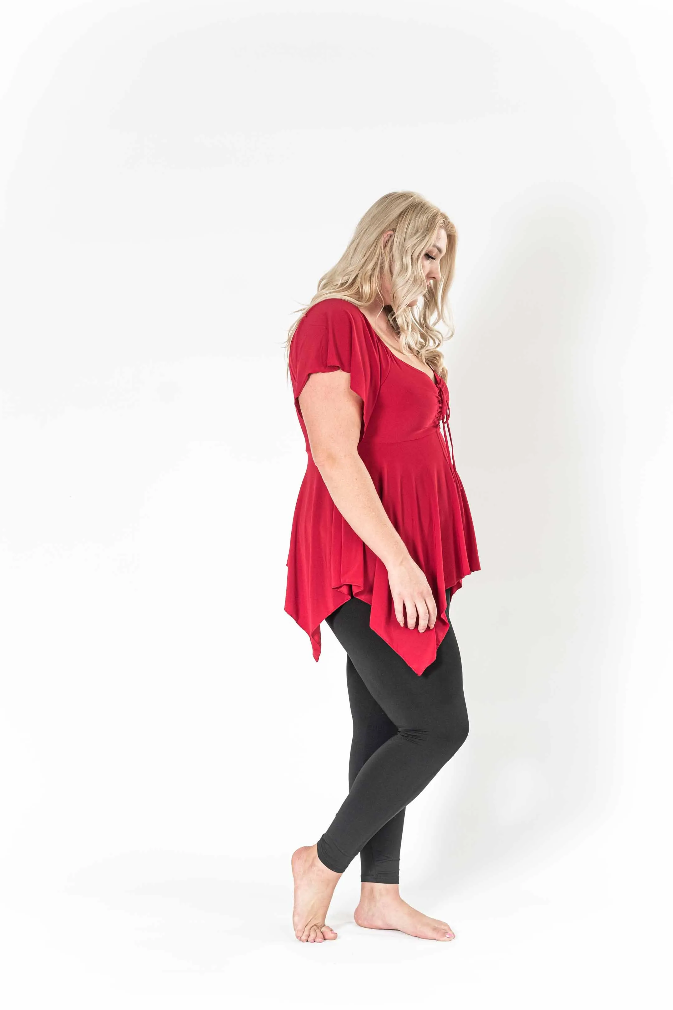 The Fun Red V-Neck Top