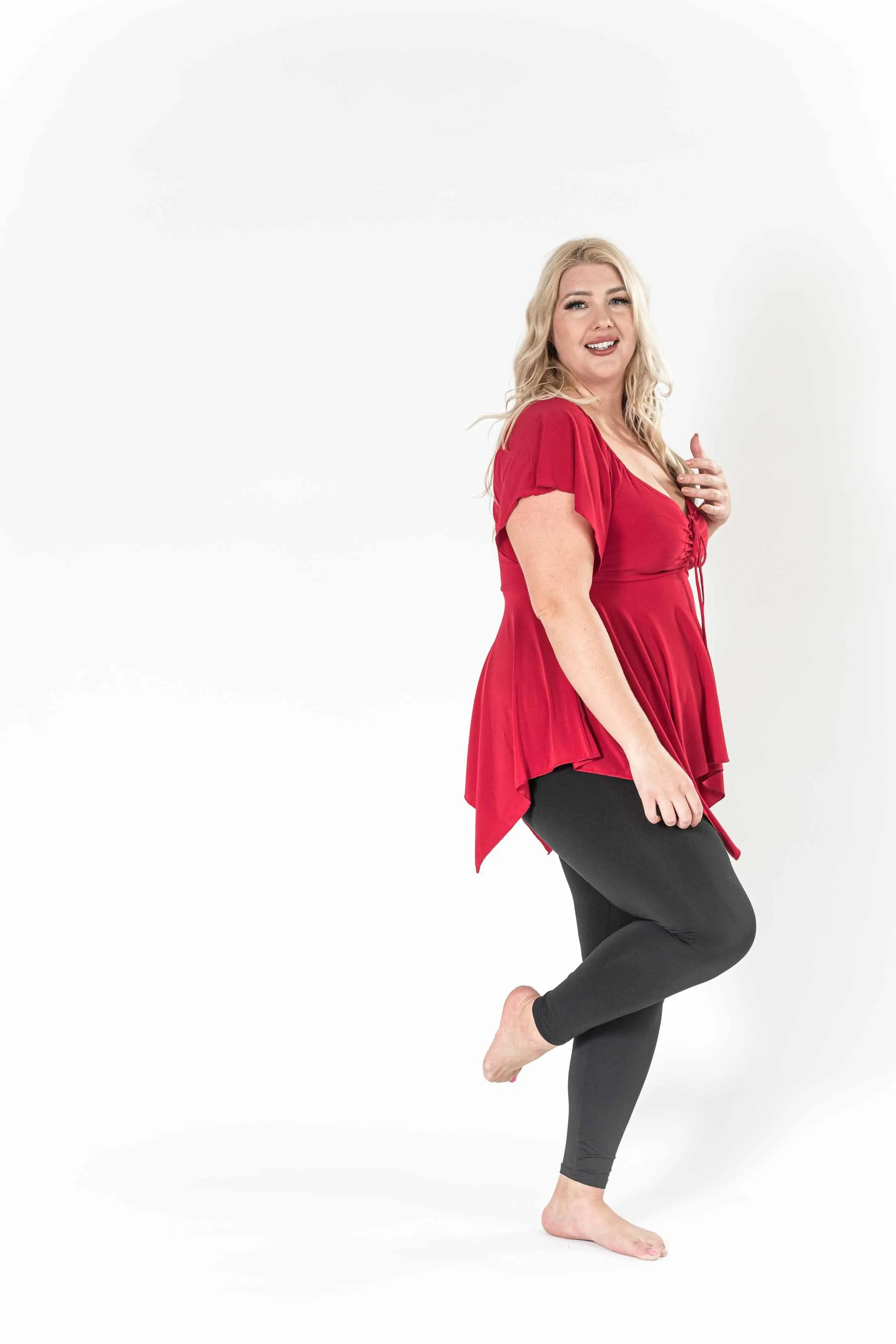 The Fun Red V-Neck Top