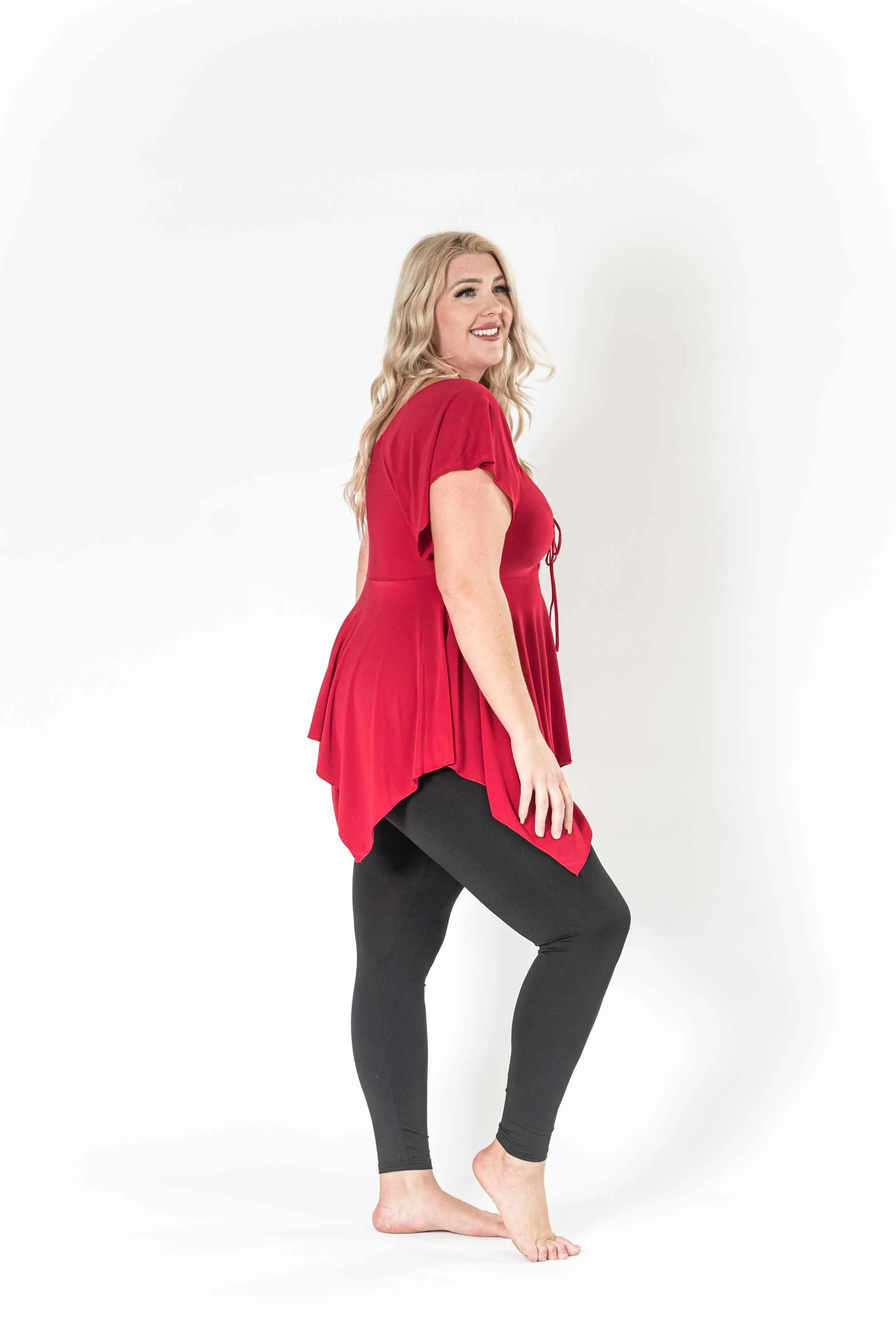 The Fun Red V-Neck Top