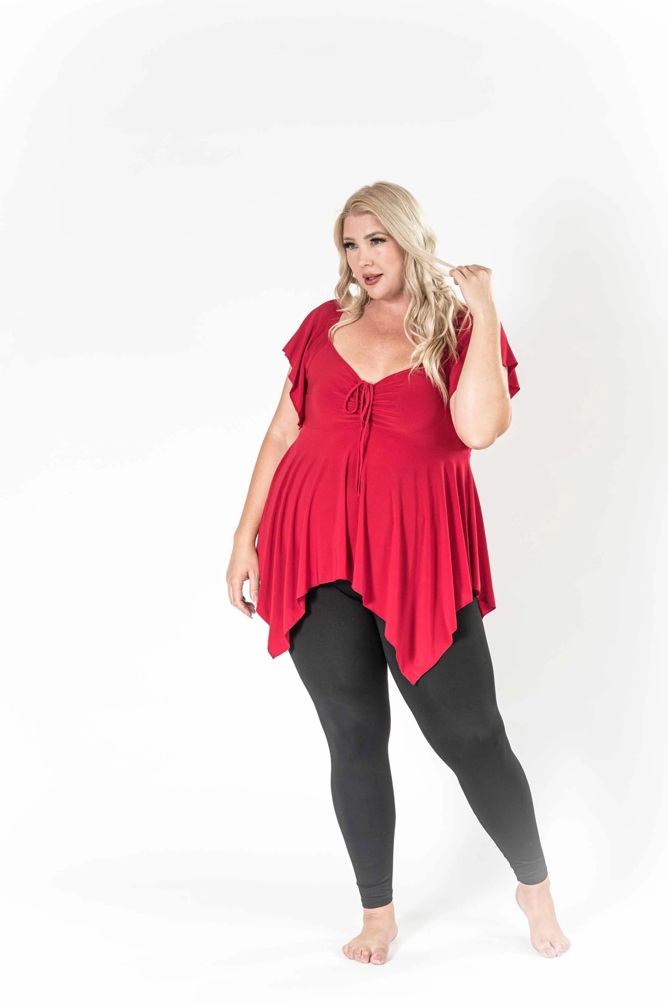 The Fun Red V-Neck Top