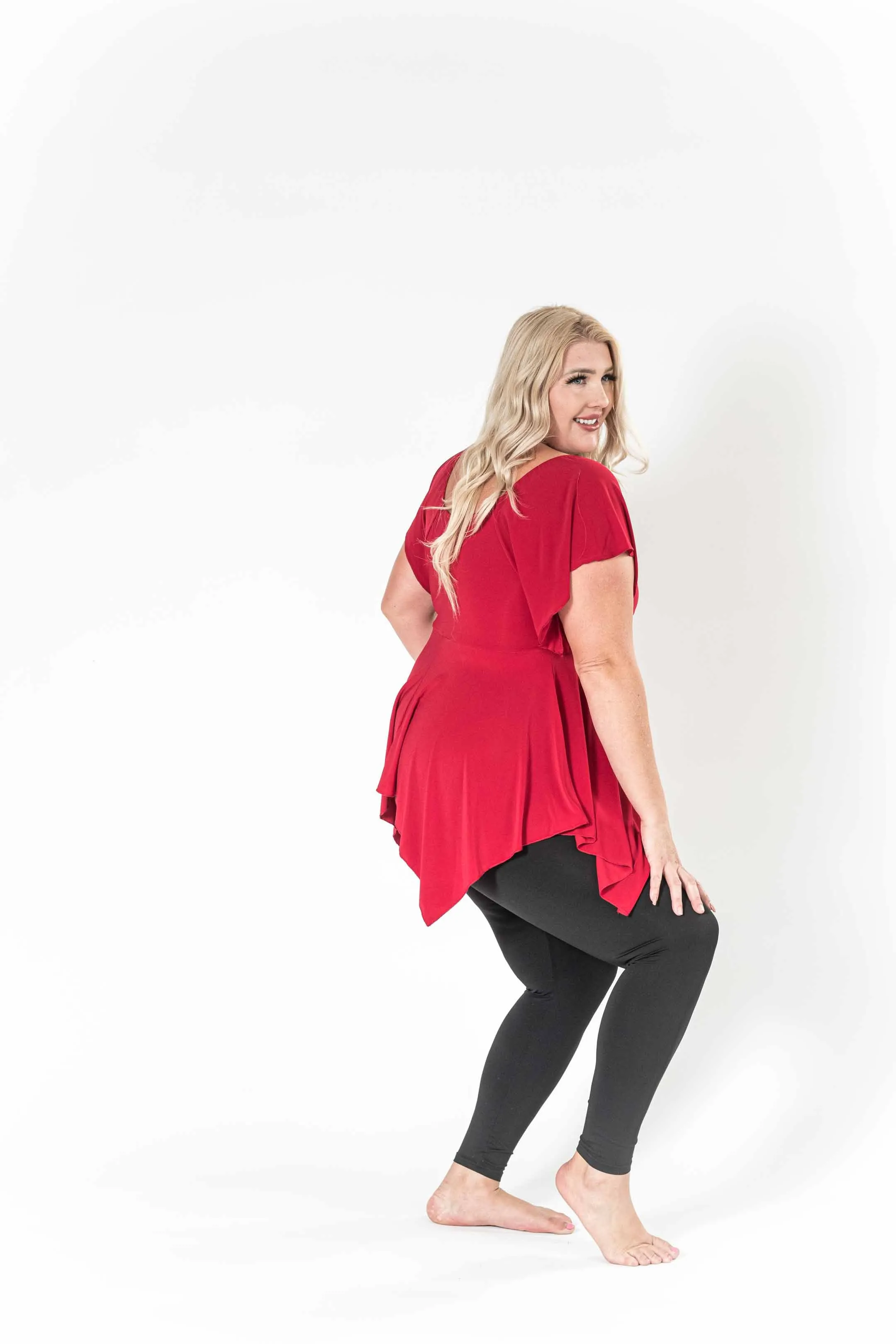 The Fun Red V-Neck Top