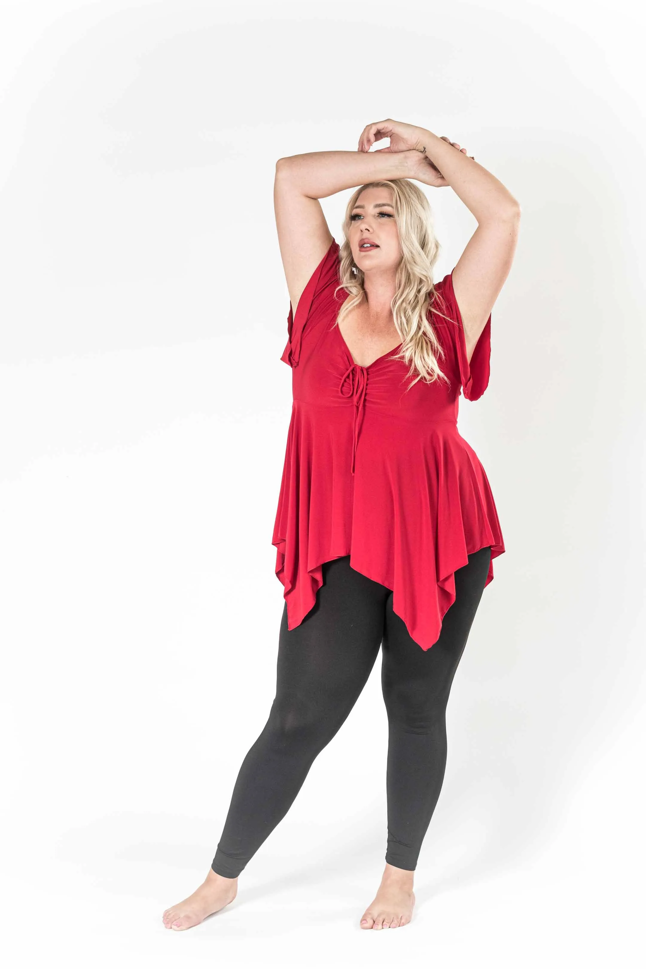 The Fun Red V-Neck Top