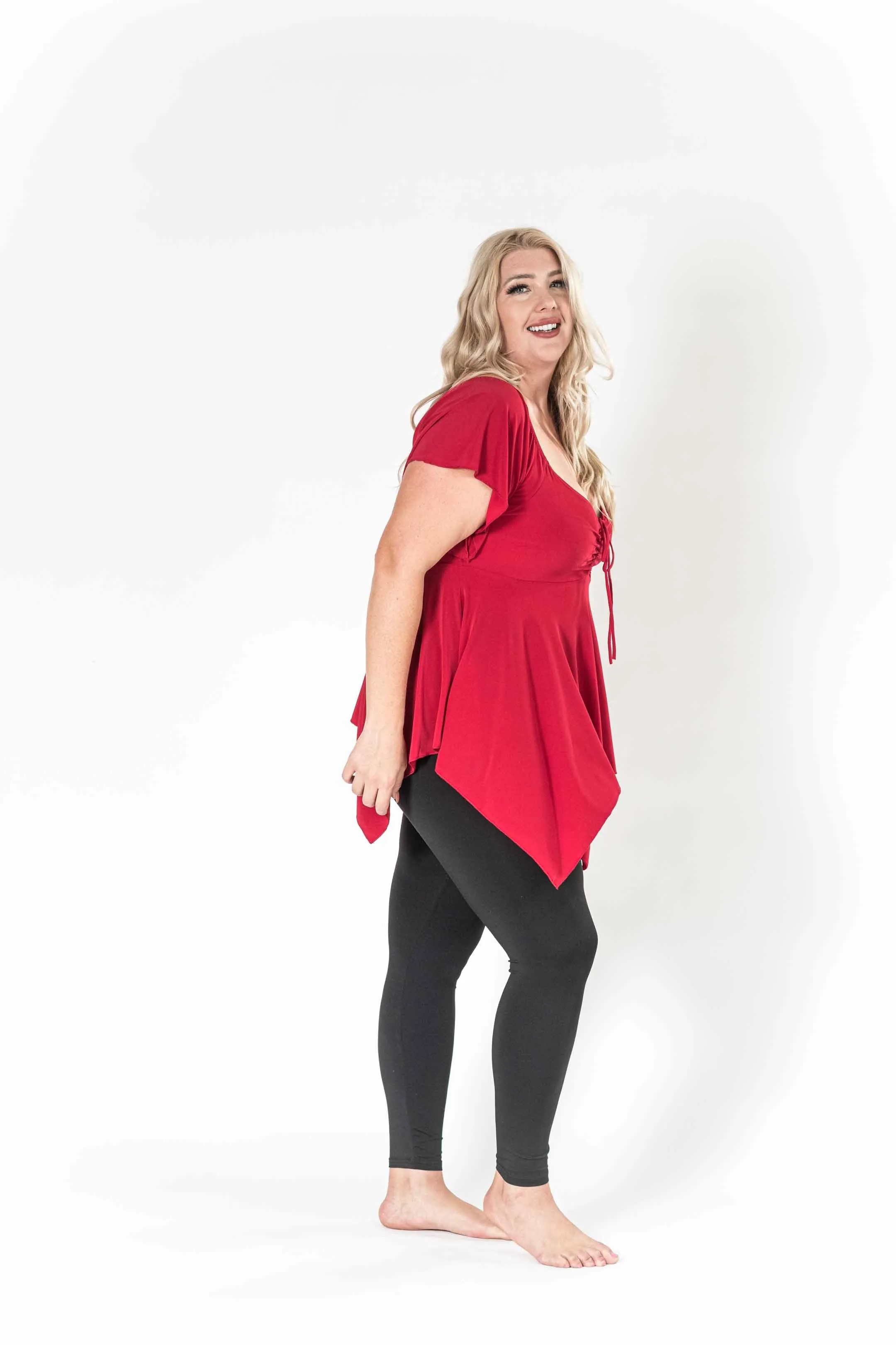 The Fun Red V-Neck Top