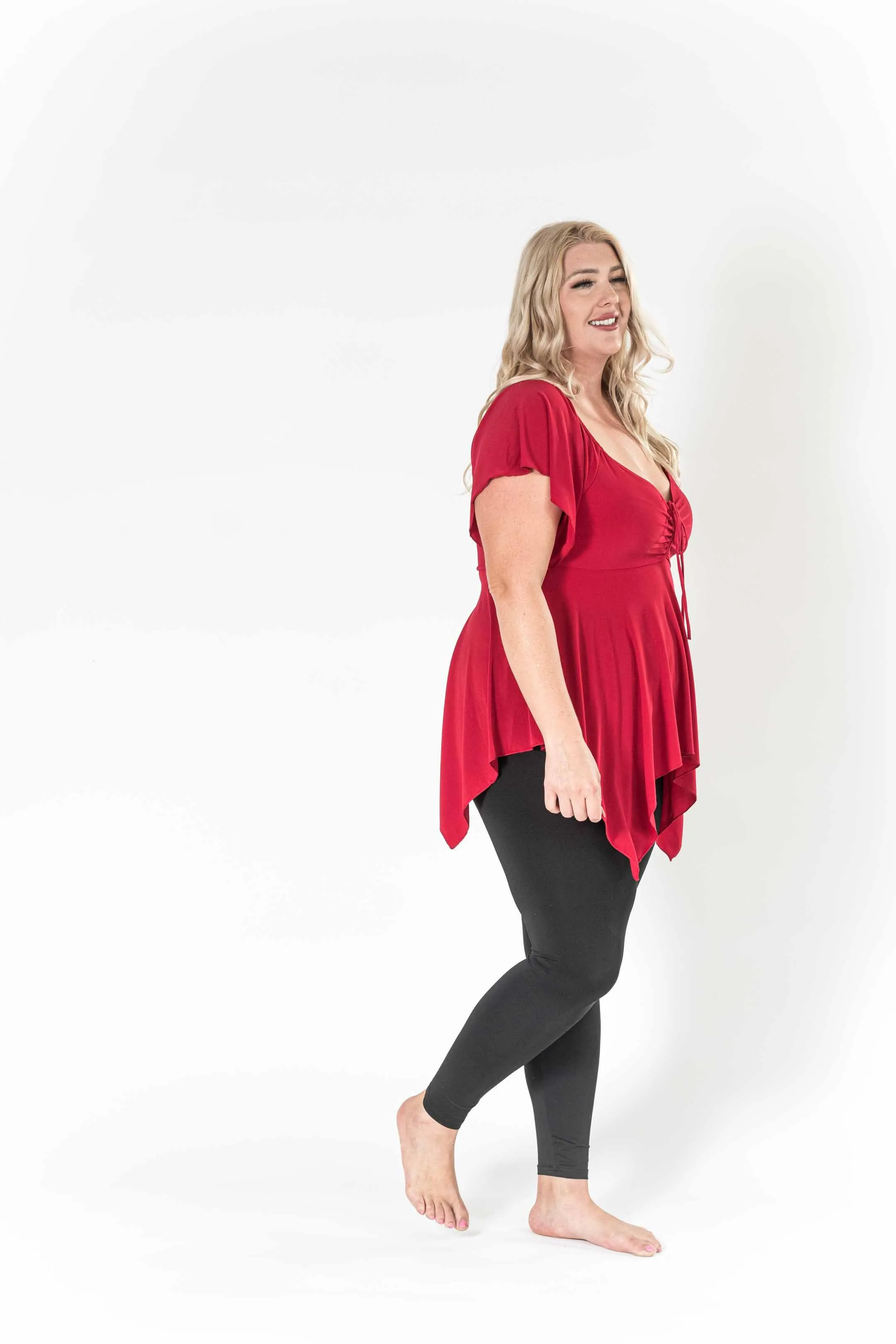 The Fun Red V-Neck Top