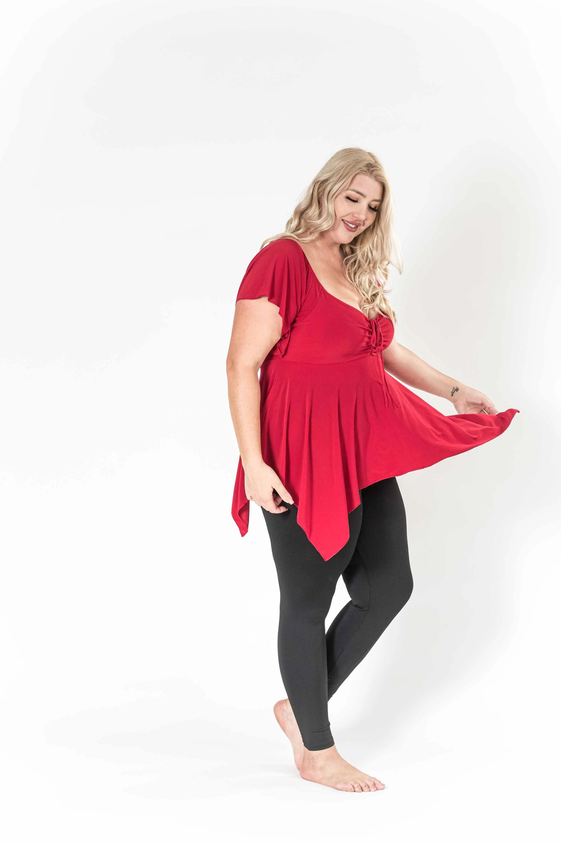 The Fun Red V-Neck Top