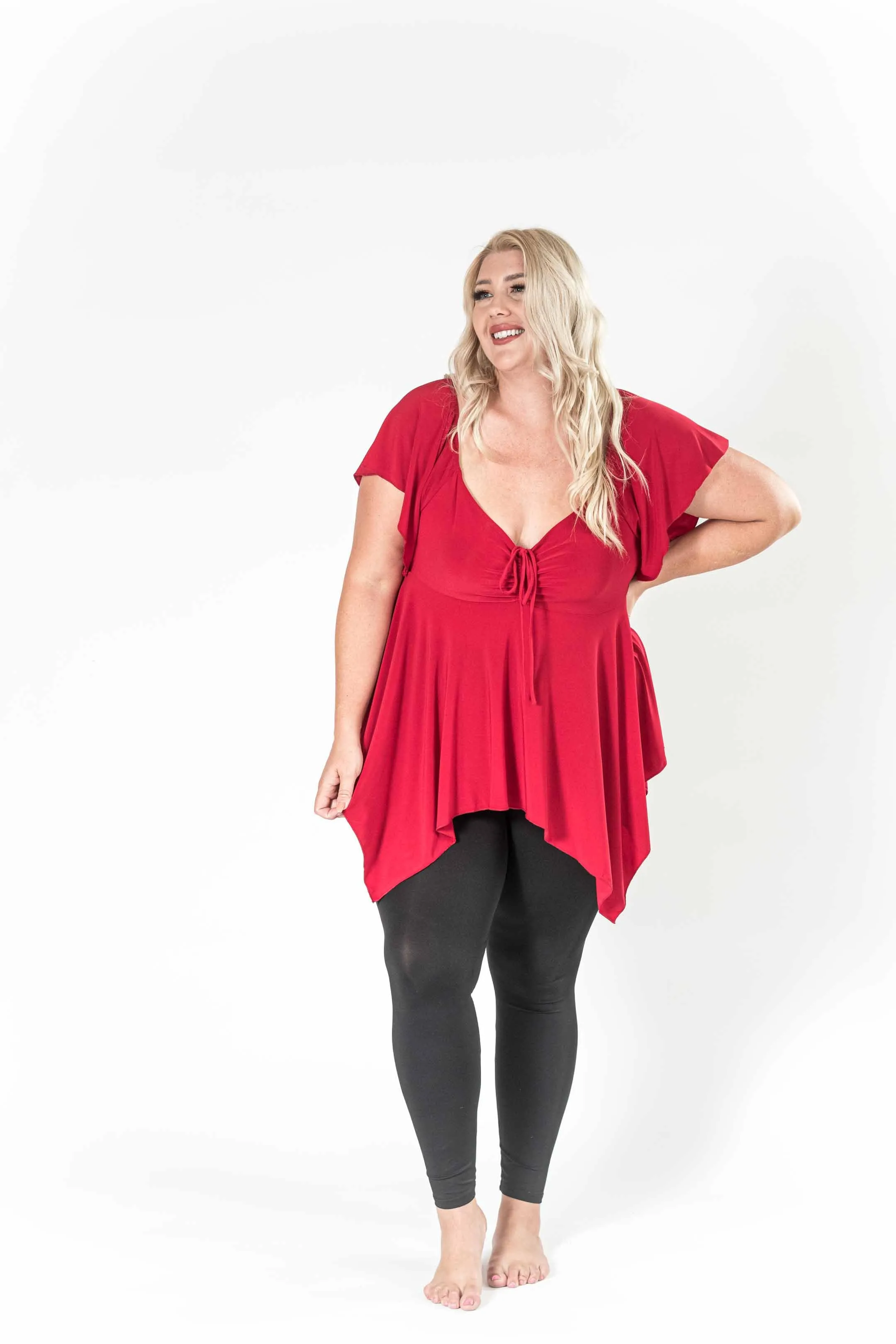 The Fun Red V-Neck Top