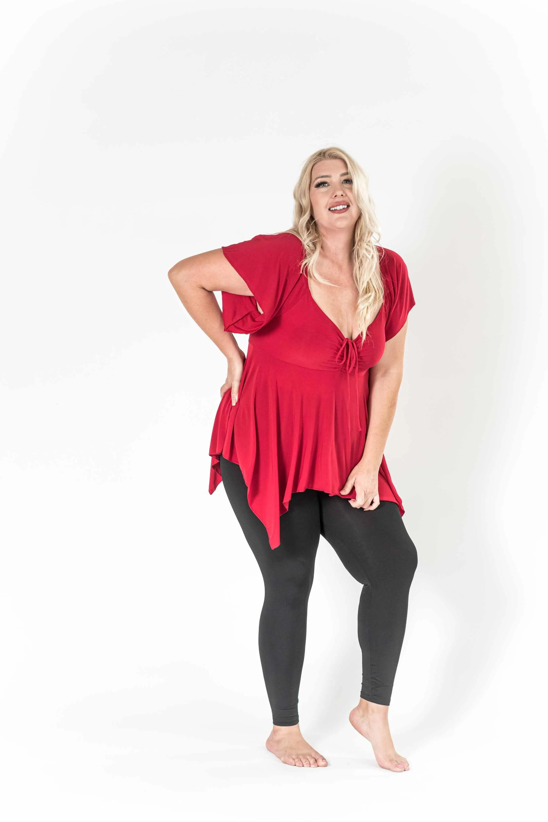 The Fun Red V-Neck Top