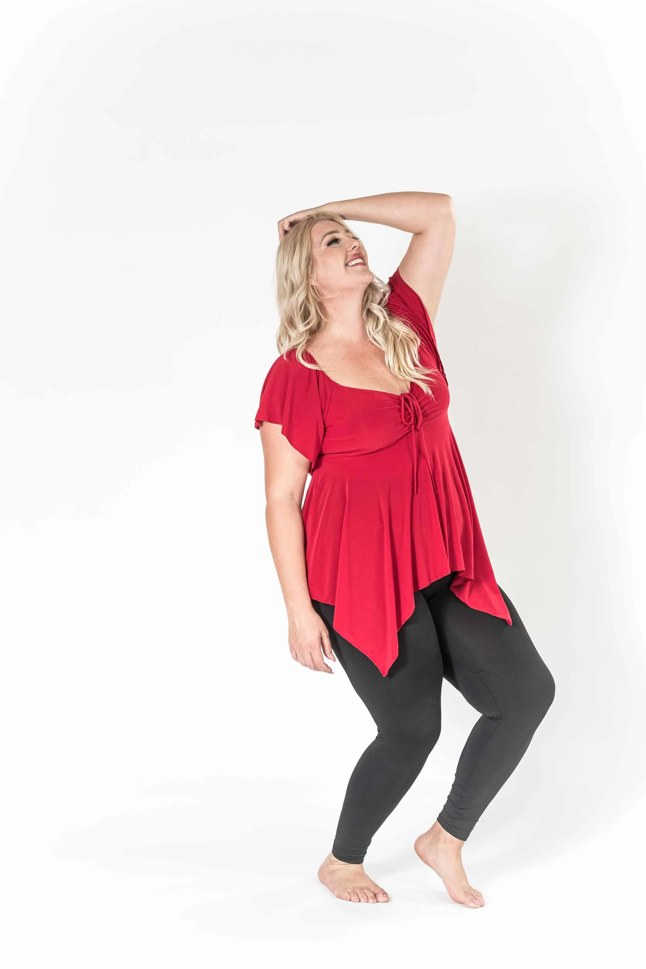 The Fun Red V-Neck Top