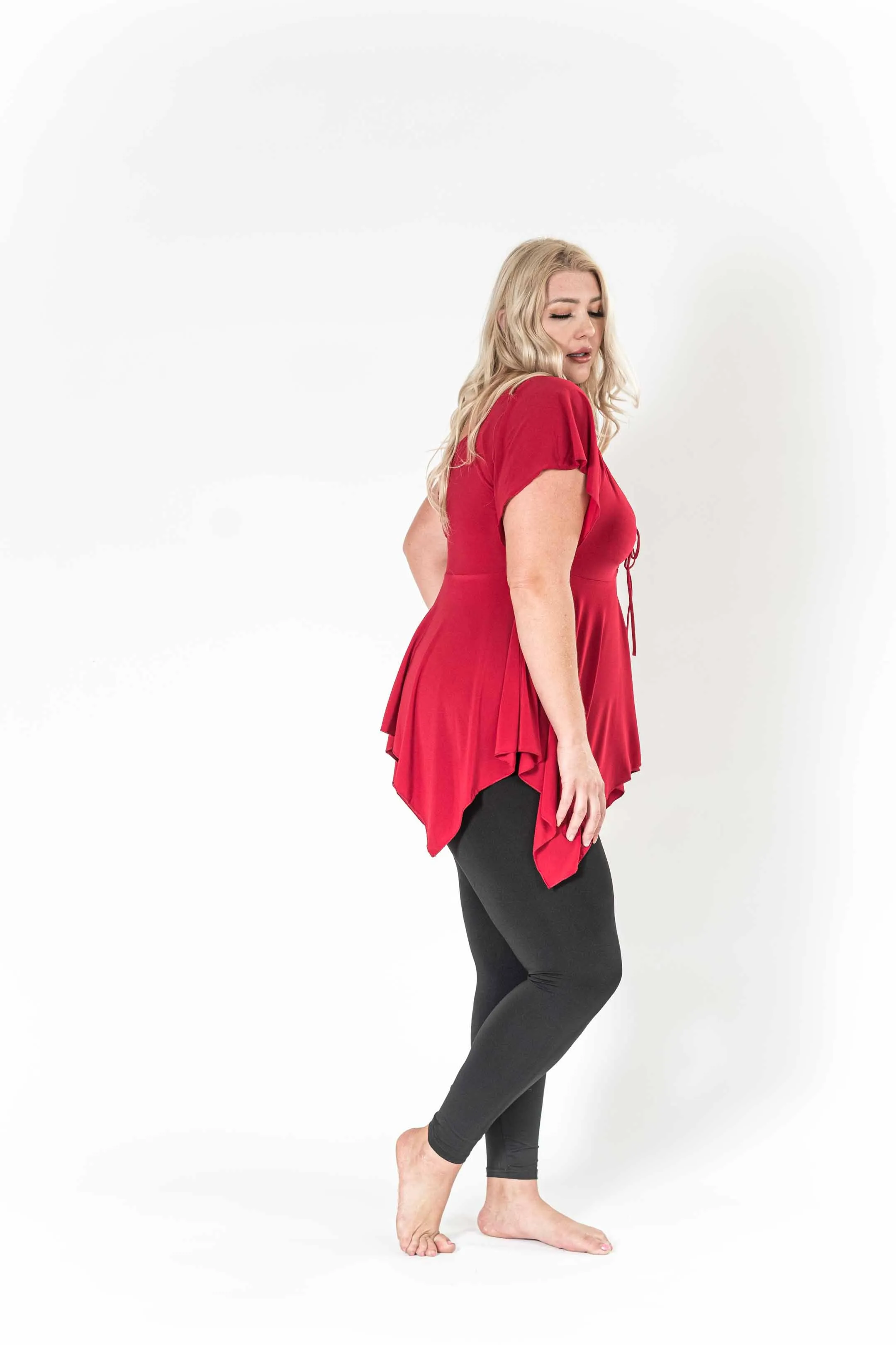 The Fun Red V-Neck Top
