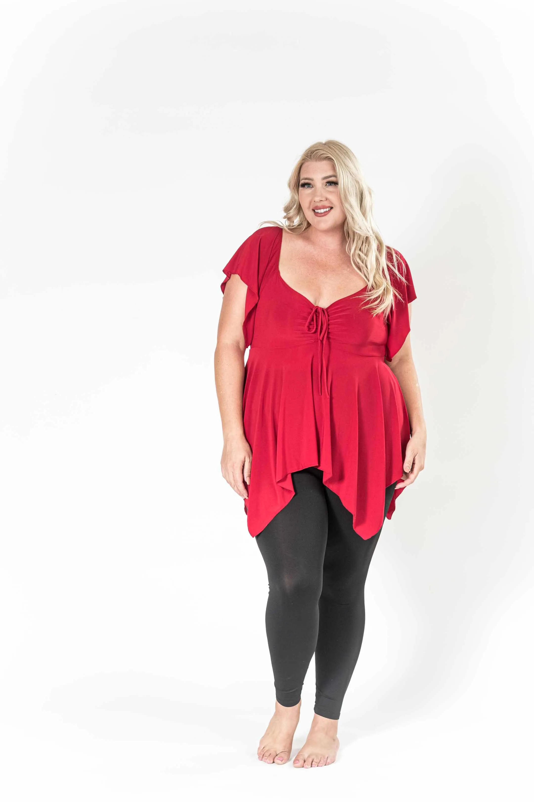 The Fun Red V-Neck Top