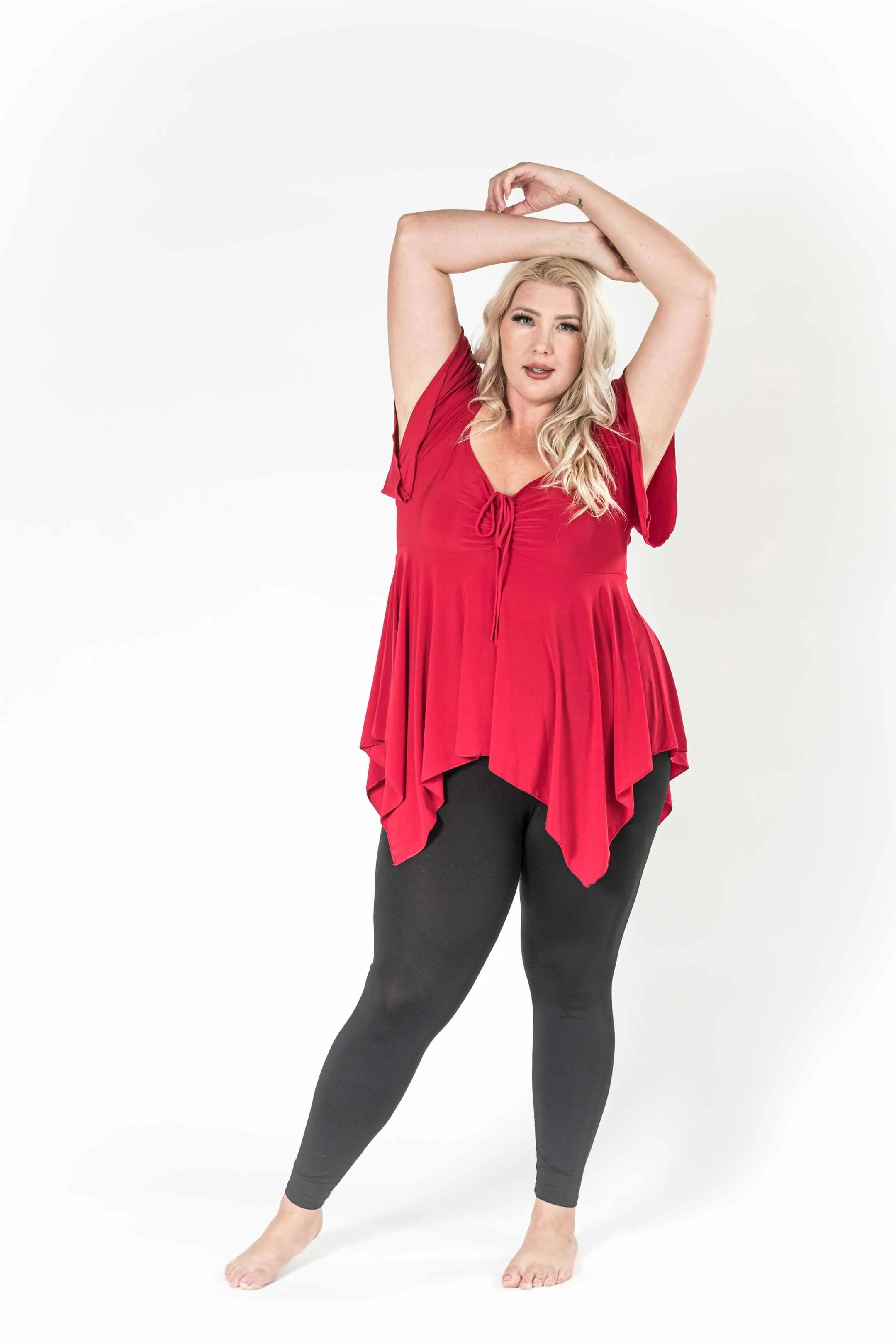 The Fun Red V-Neck Top