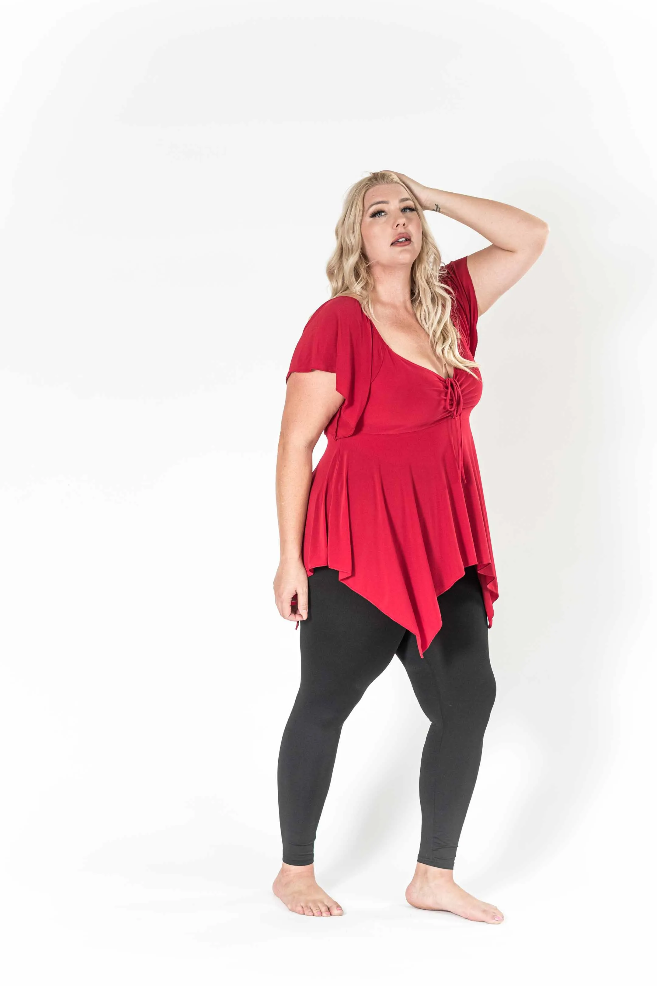 The Fun Red V-Neck Top